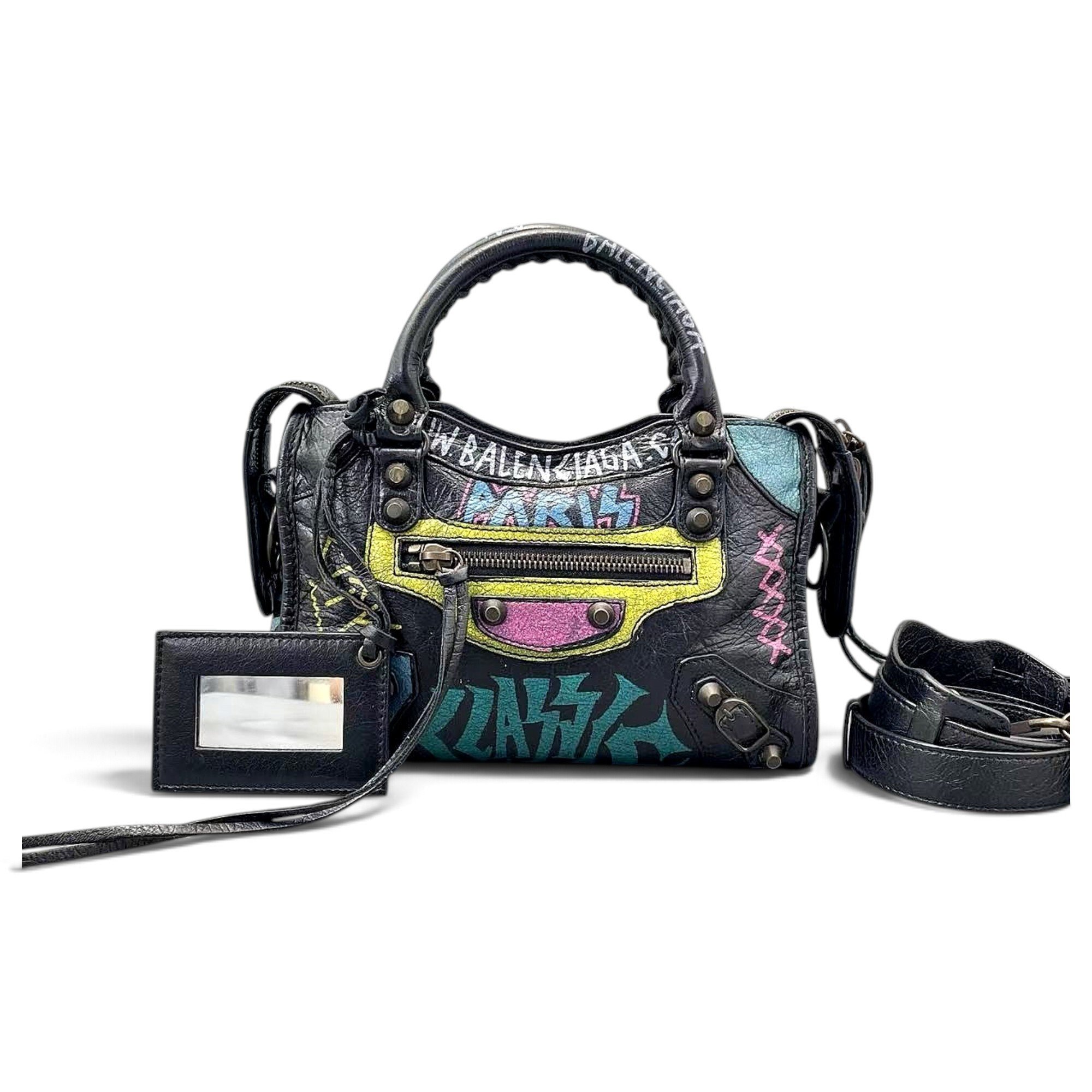 City leather handbag