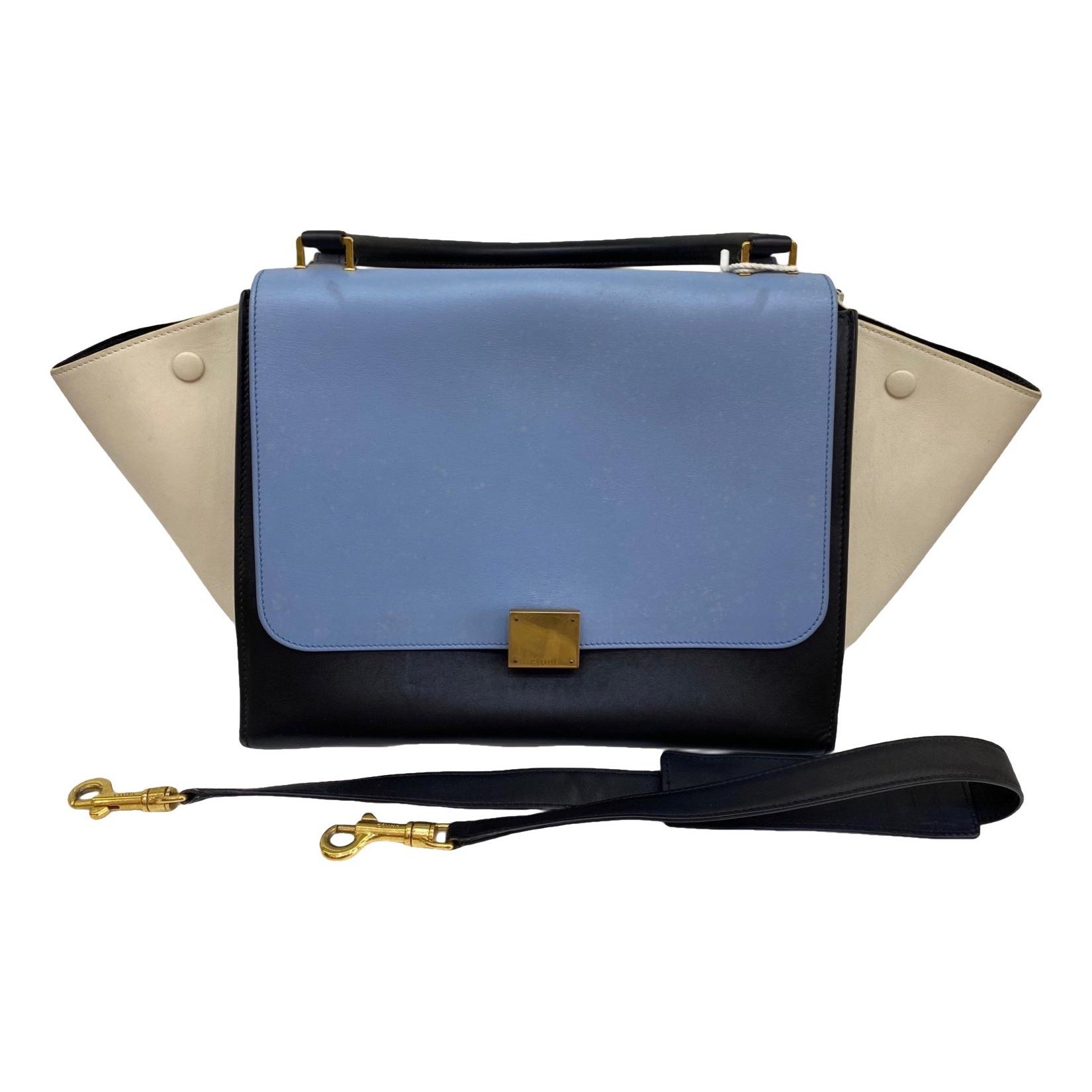 Trapèze leather handbag