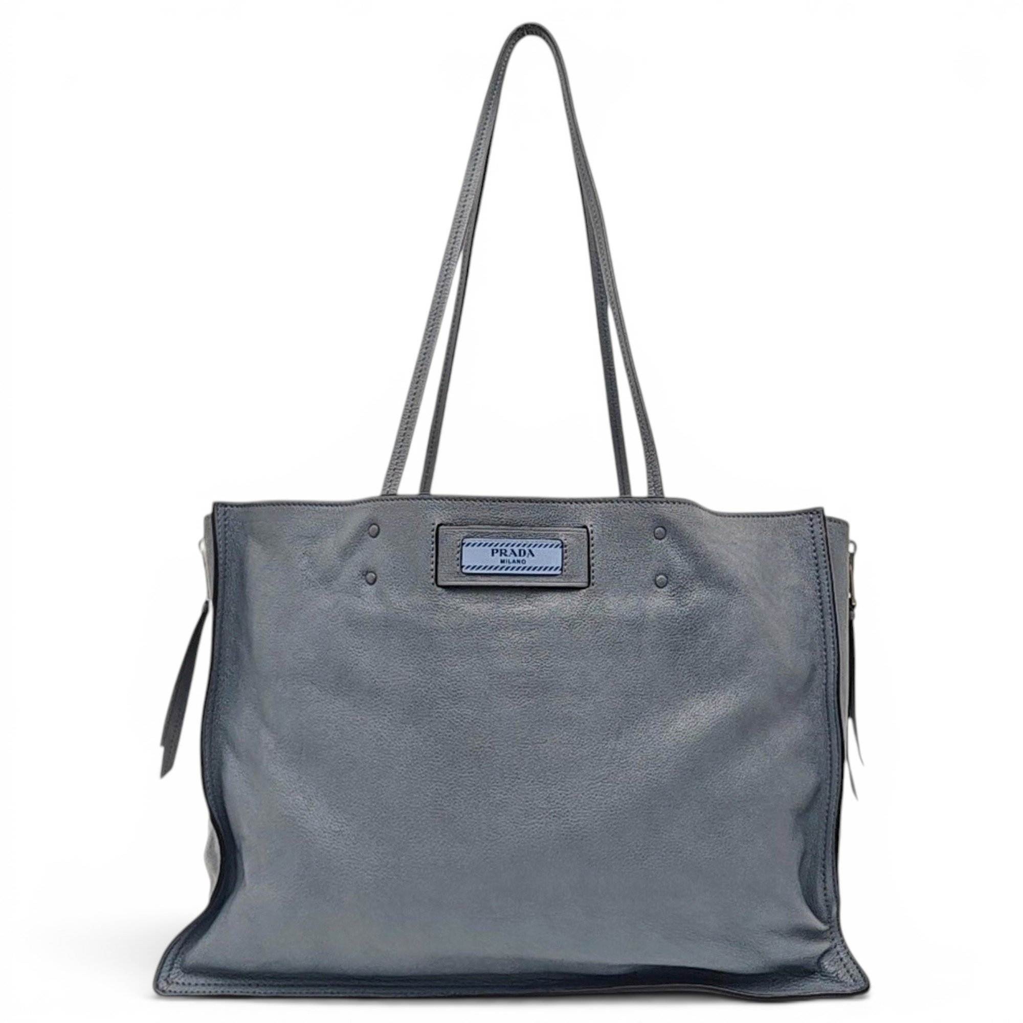 Etiquette leather handbag