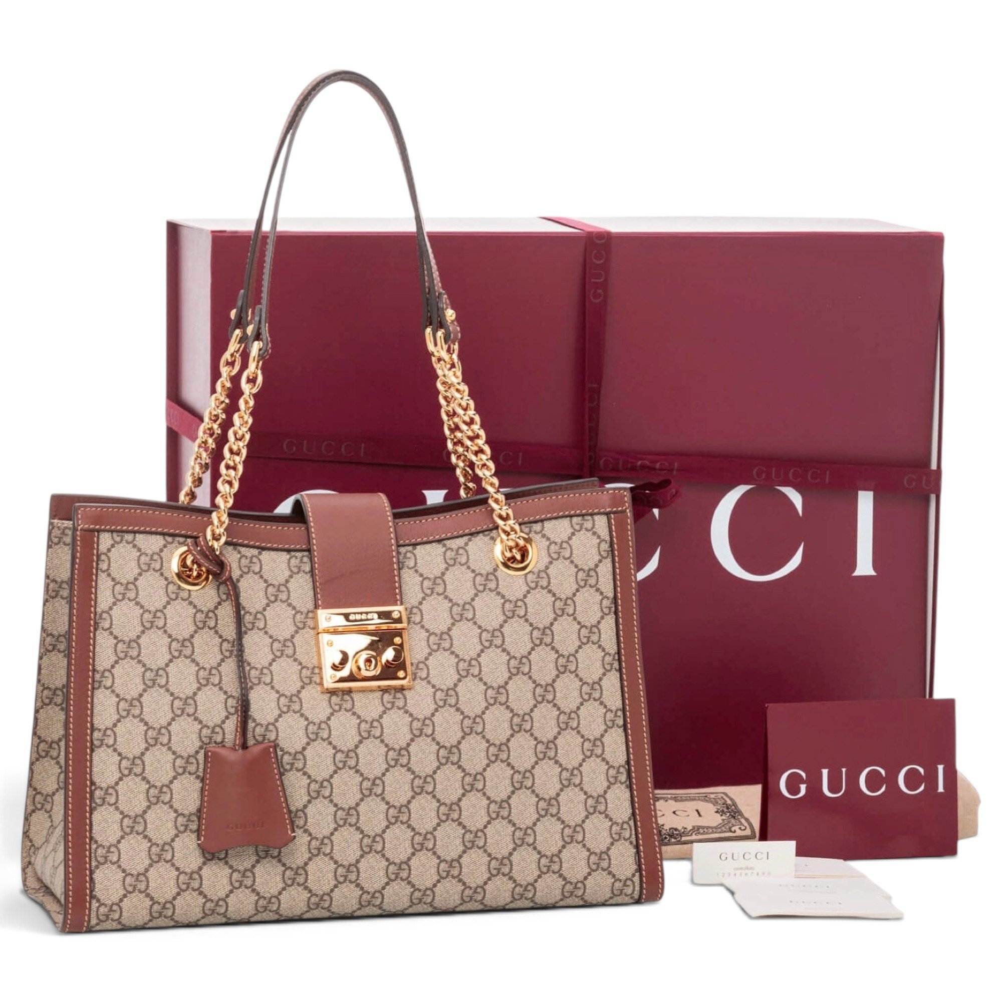 Padlock leather tote