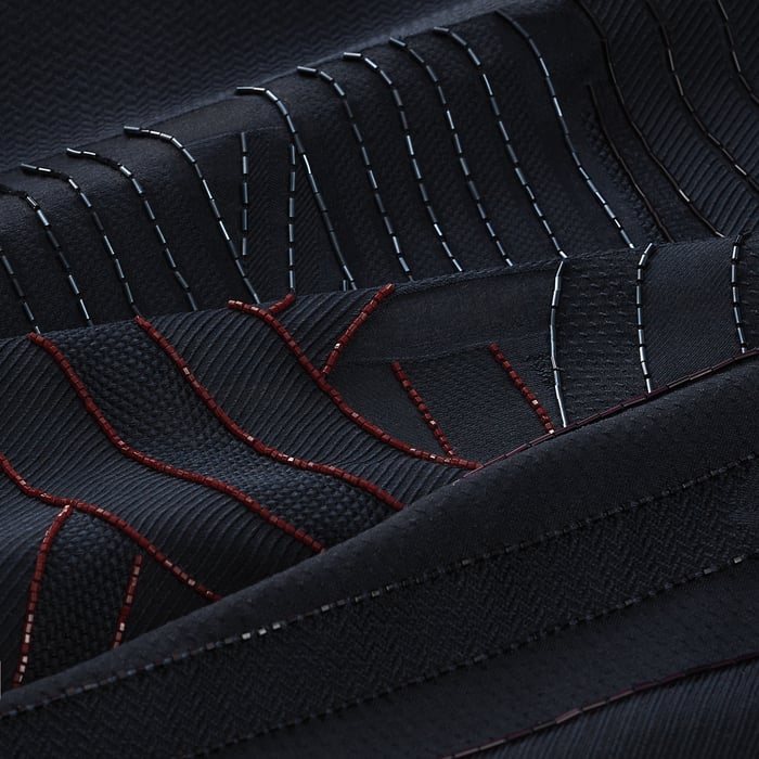 Bleu Noir Les Sangles Embroidered Scarf 90