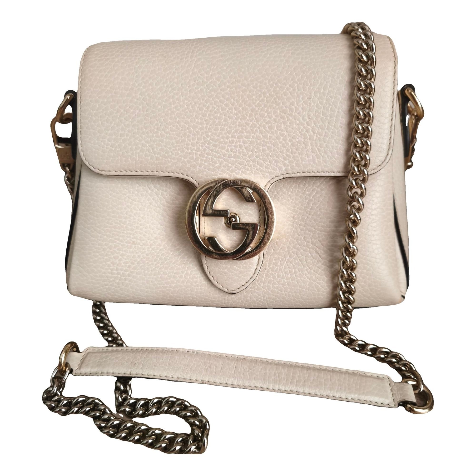 Interlocking leather crossbody bag