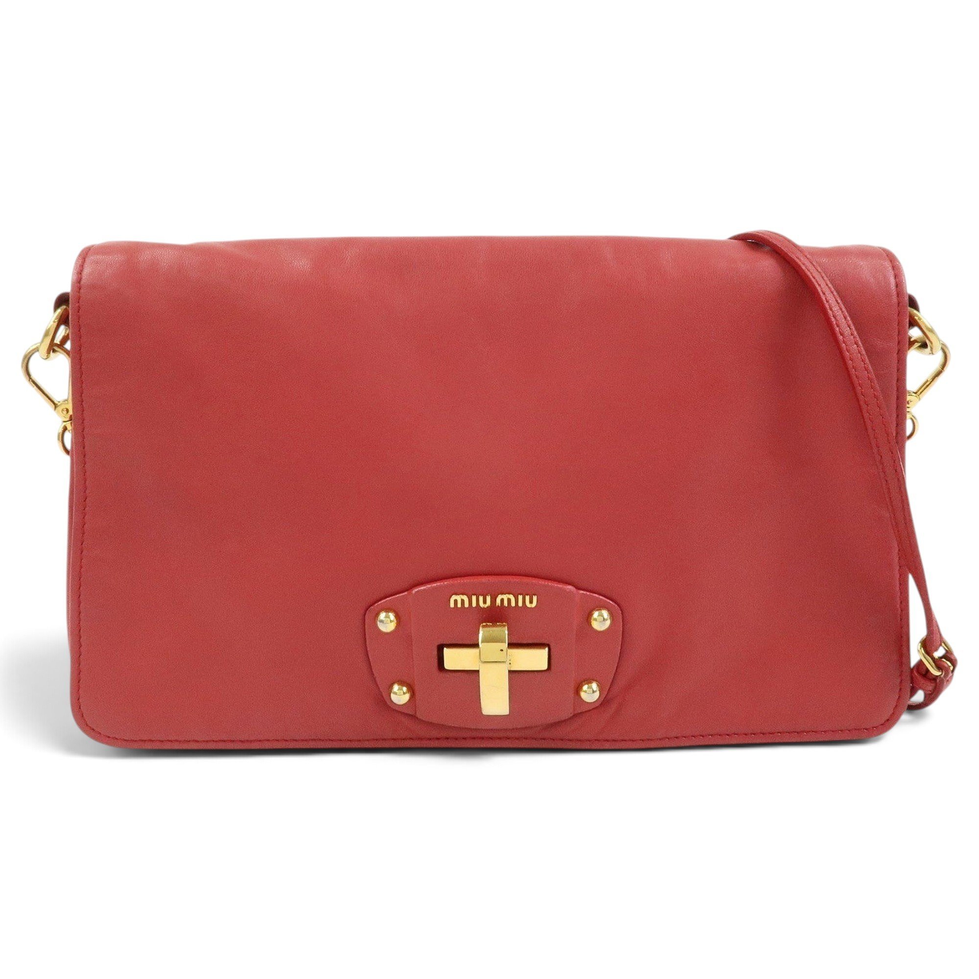 Miu Logo leather handbag