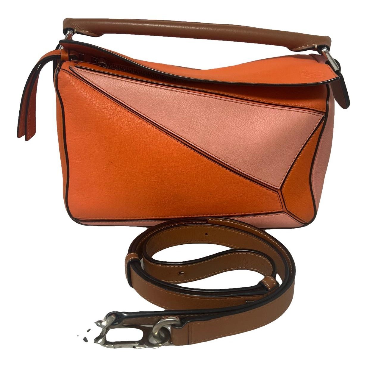Puzzle leather handbag