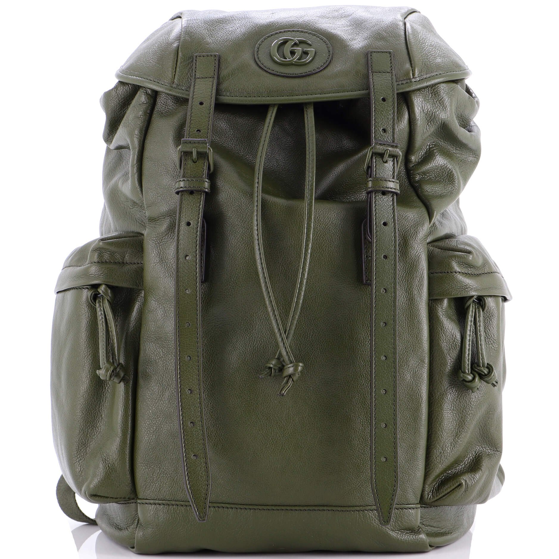 Gucci Tonal GG Double Pocket Belt Backpack Leather Large