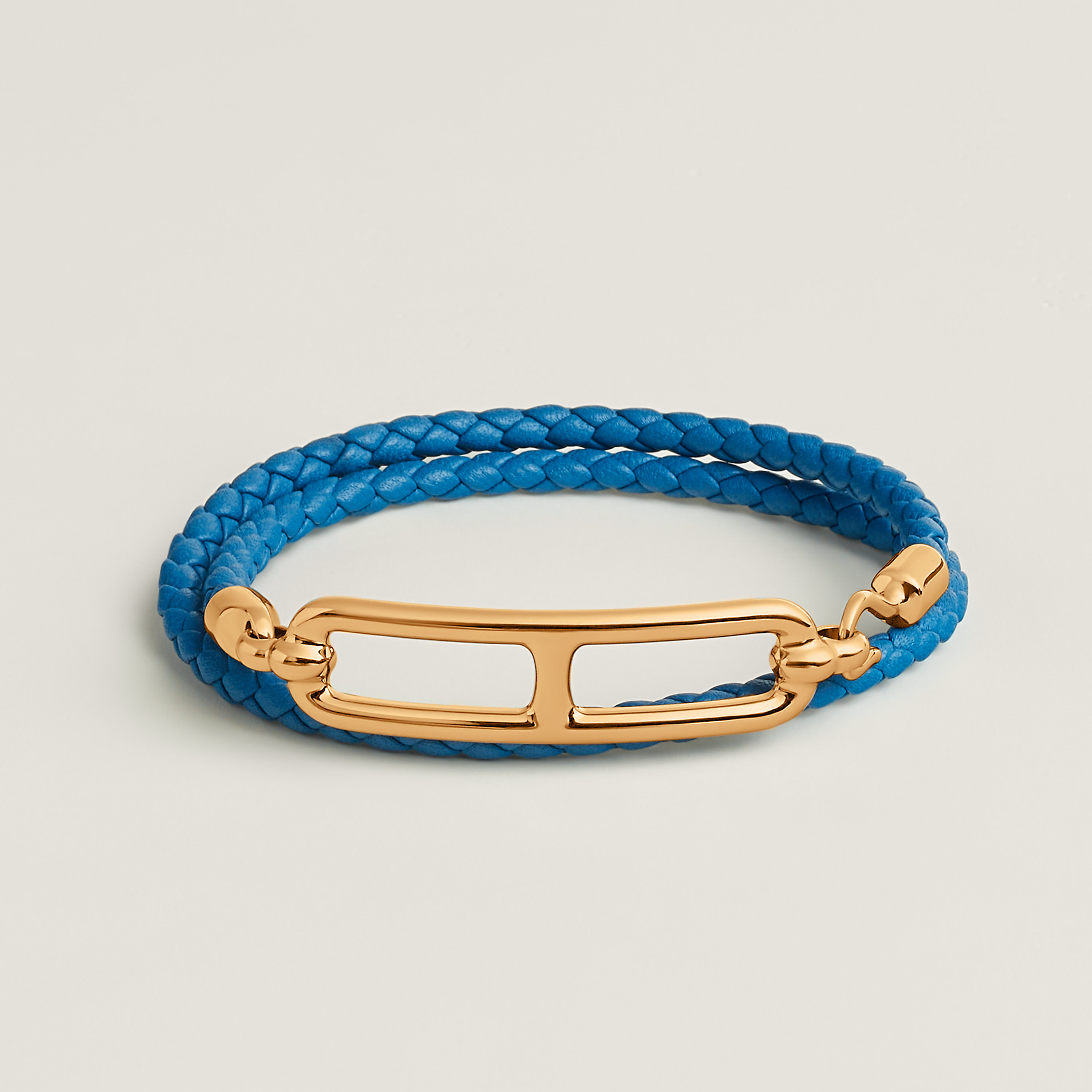 Hermès レザーブレスレット 《ルリ》 ドゥブルトゥール ゴールド