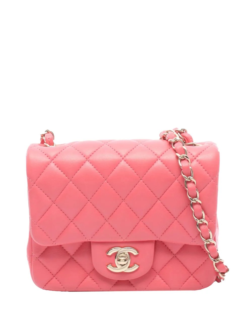 2020 Mini Square Classic Lambskin Single Flap crossbody bag