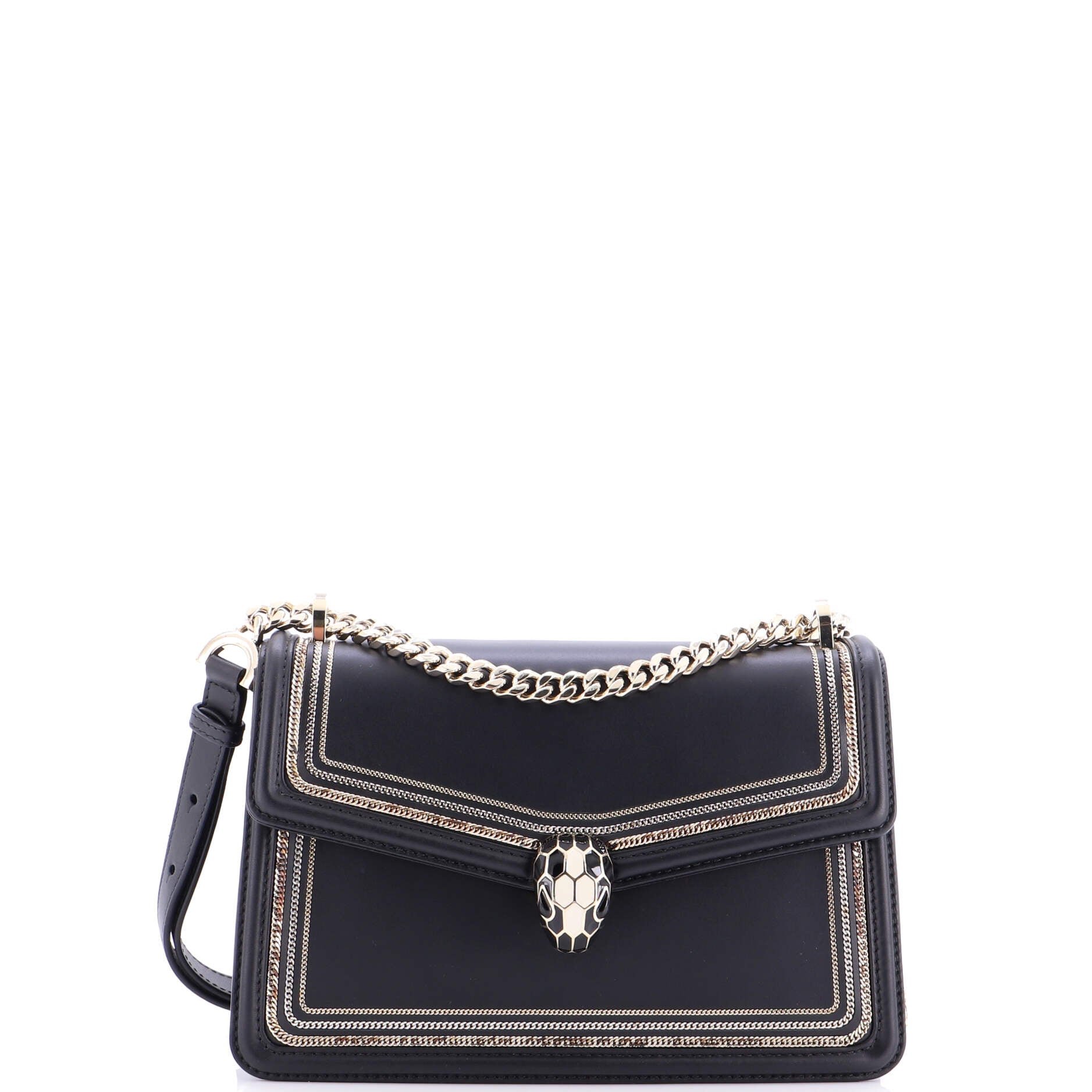 Bvlgari Serpenti Diamond Blast Shoulder Bag Embellished Leather Small