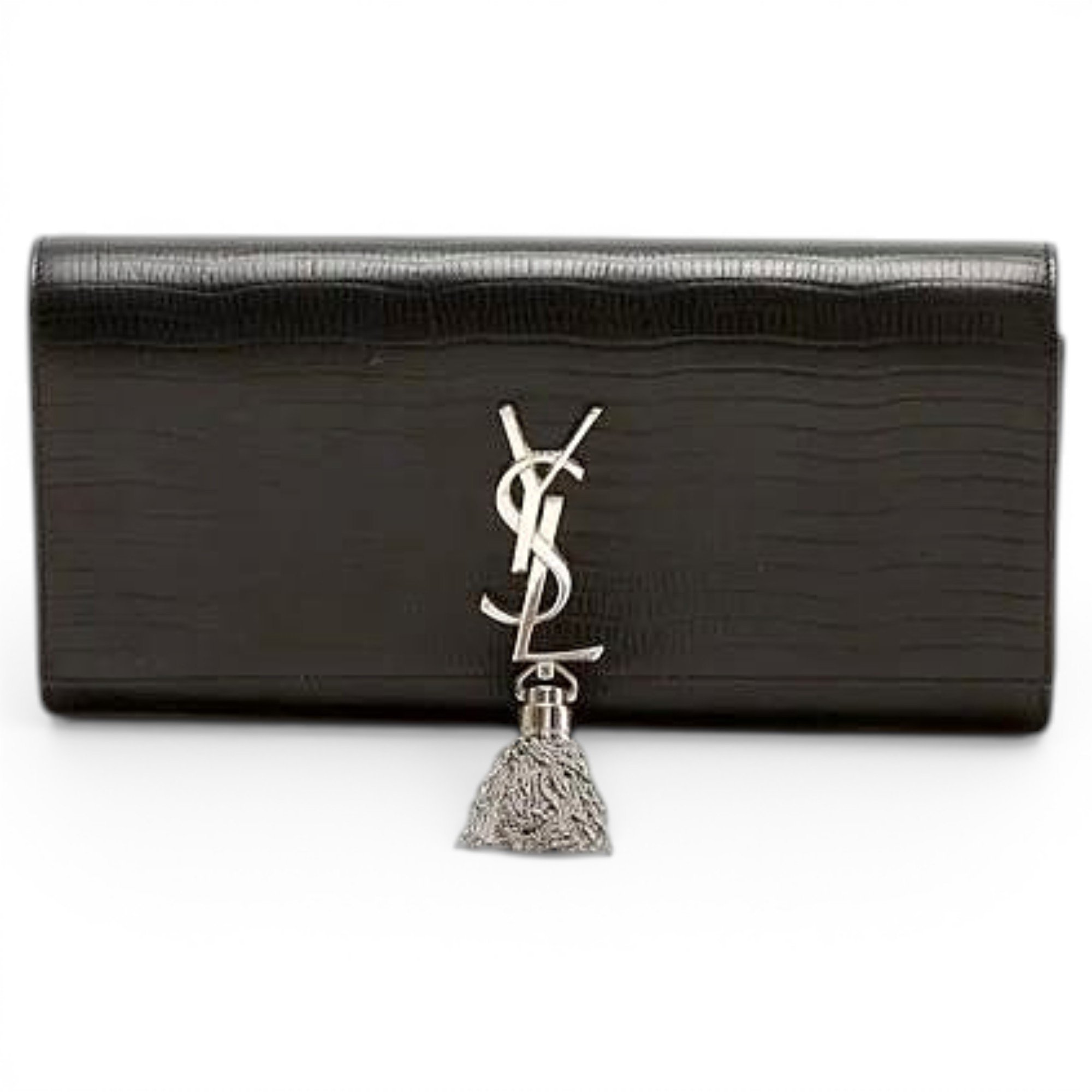 Leather clutch bag