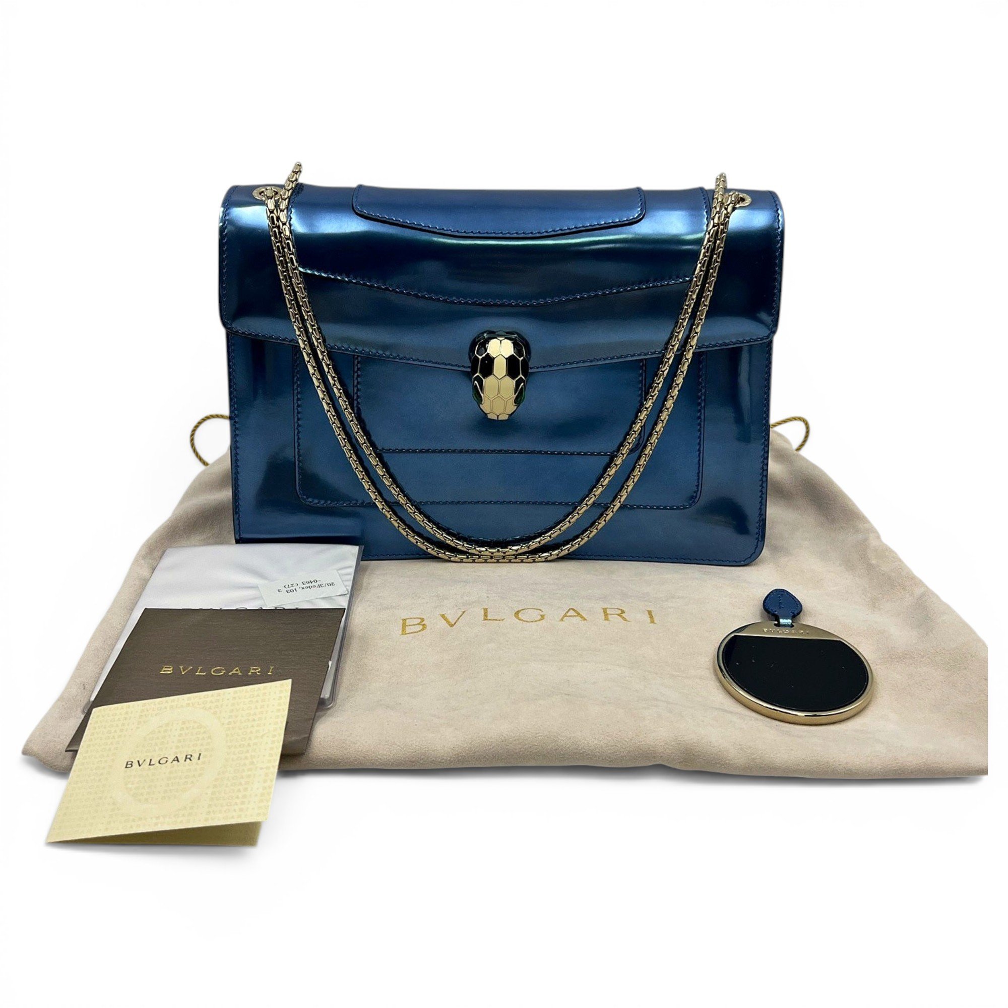 Serpenti patent leather handbag