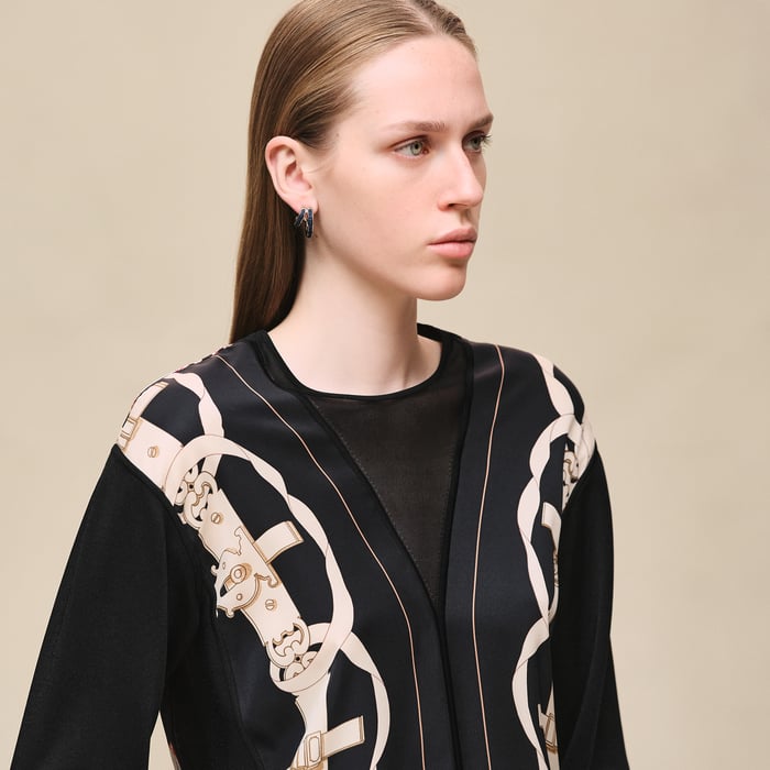 Noir "Ferronnerie Remix" Long-sleeve Twillaine Sweater
