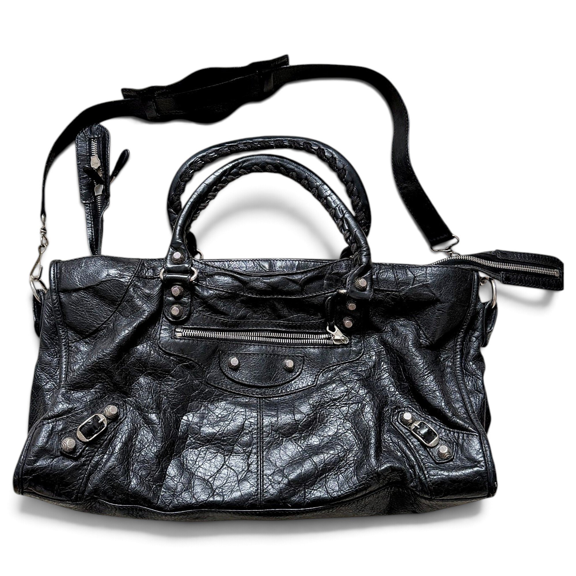 City leather handbag