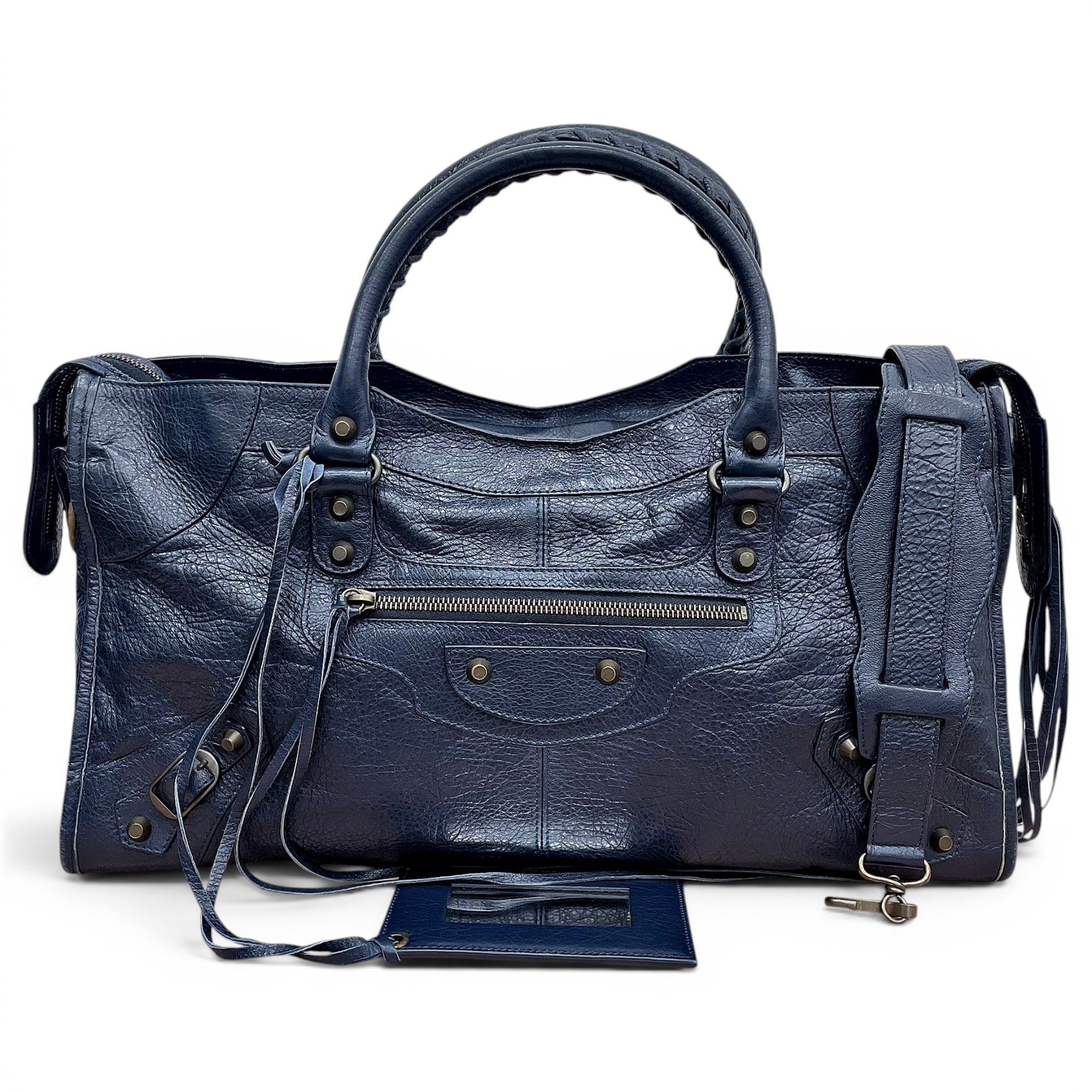 City leather handbag