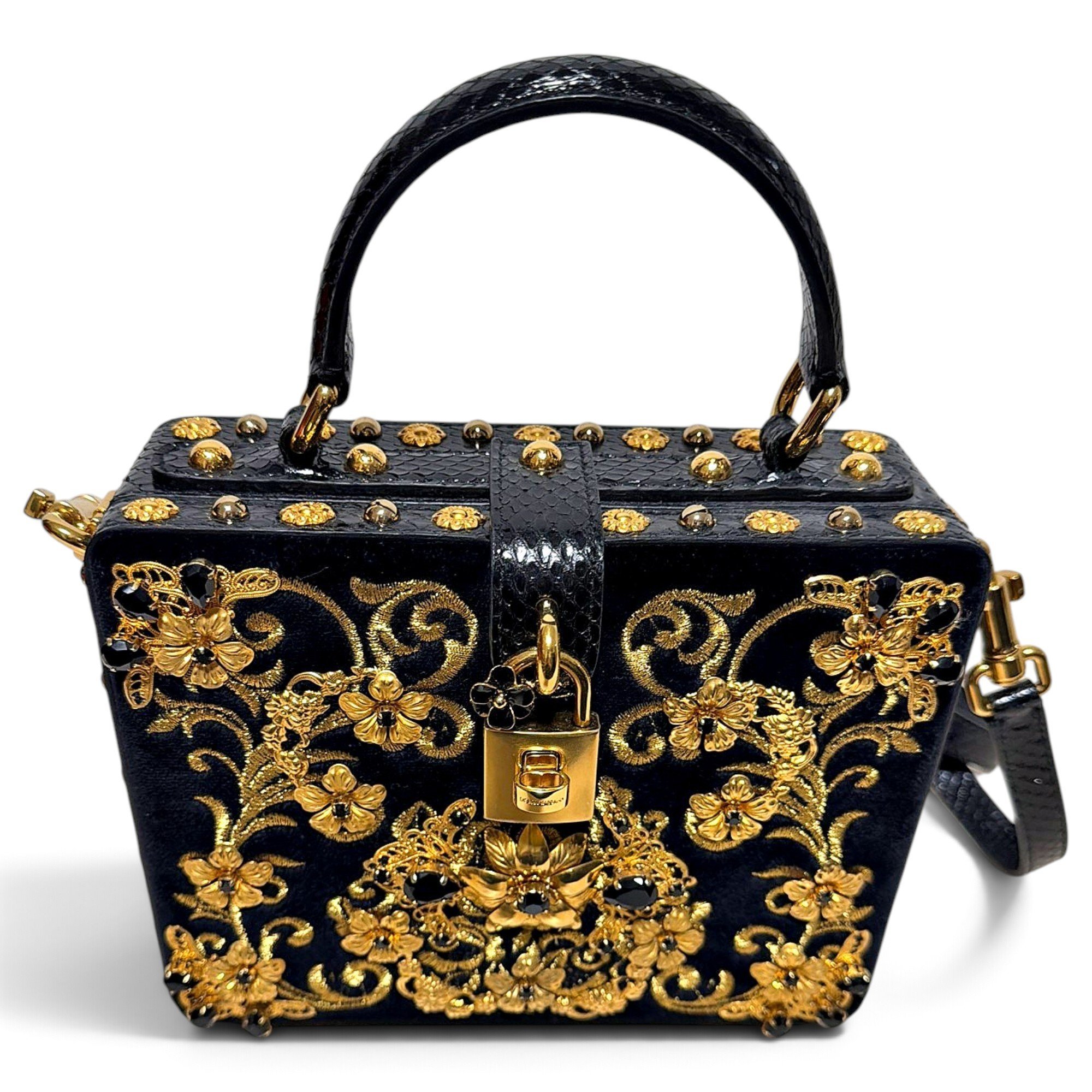 Dolce Box velvet handbag