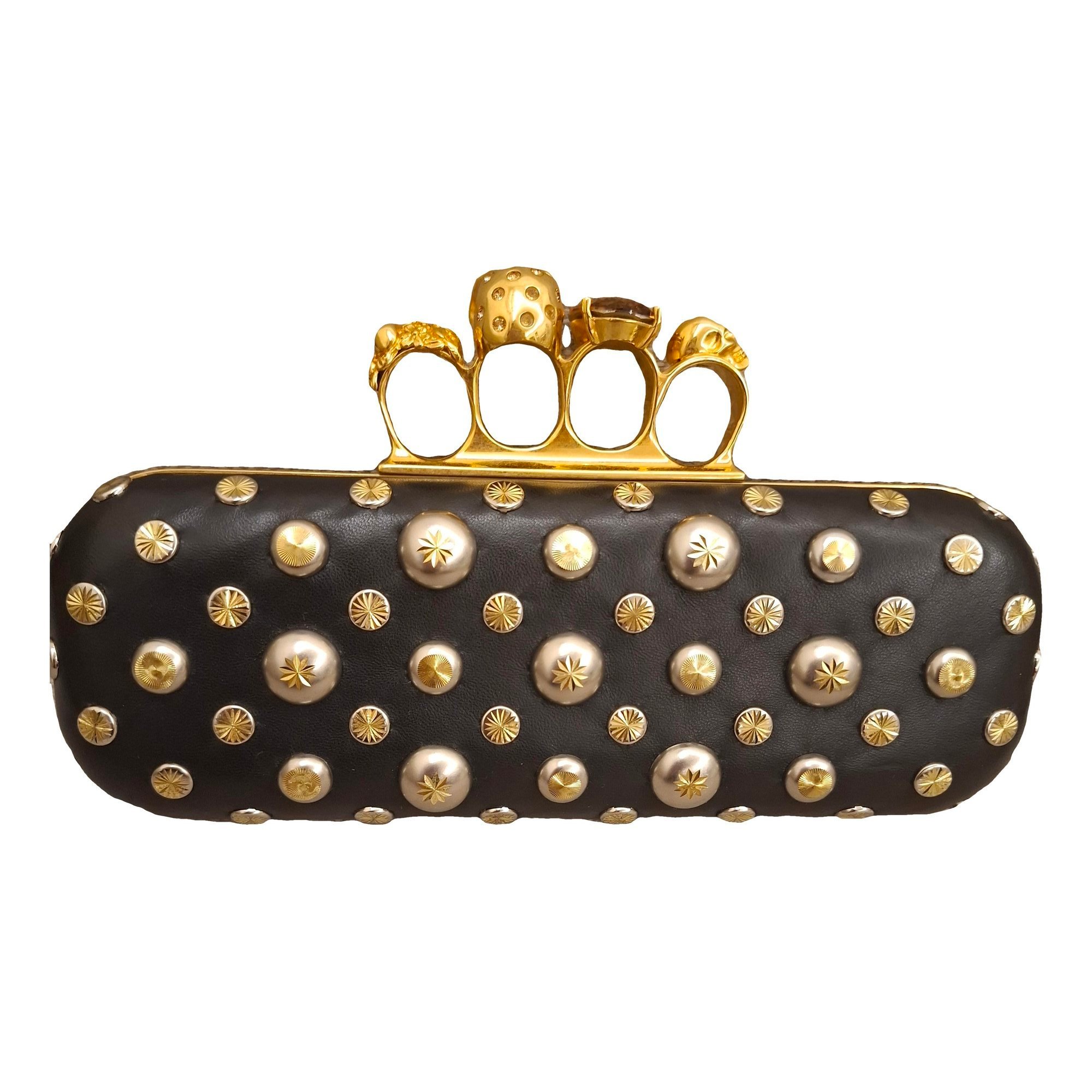 Knuckle leather handbag