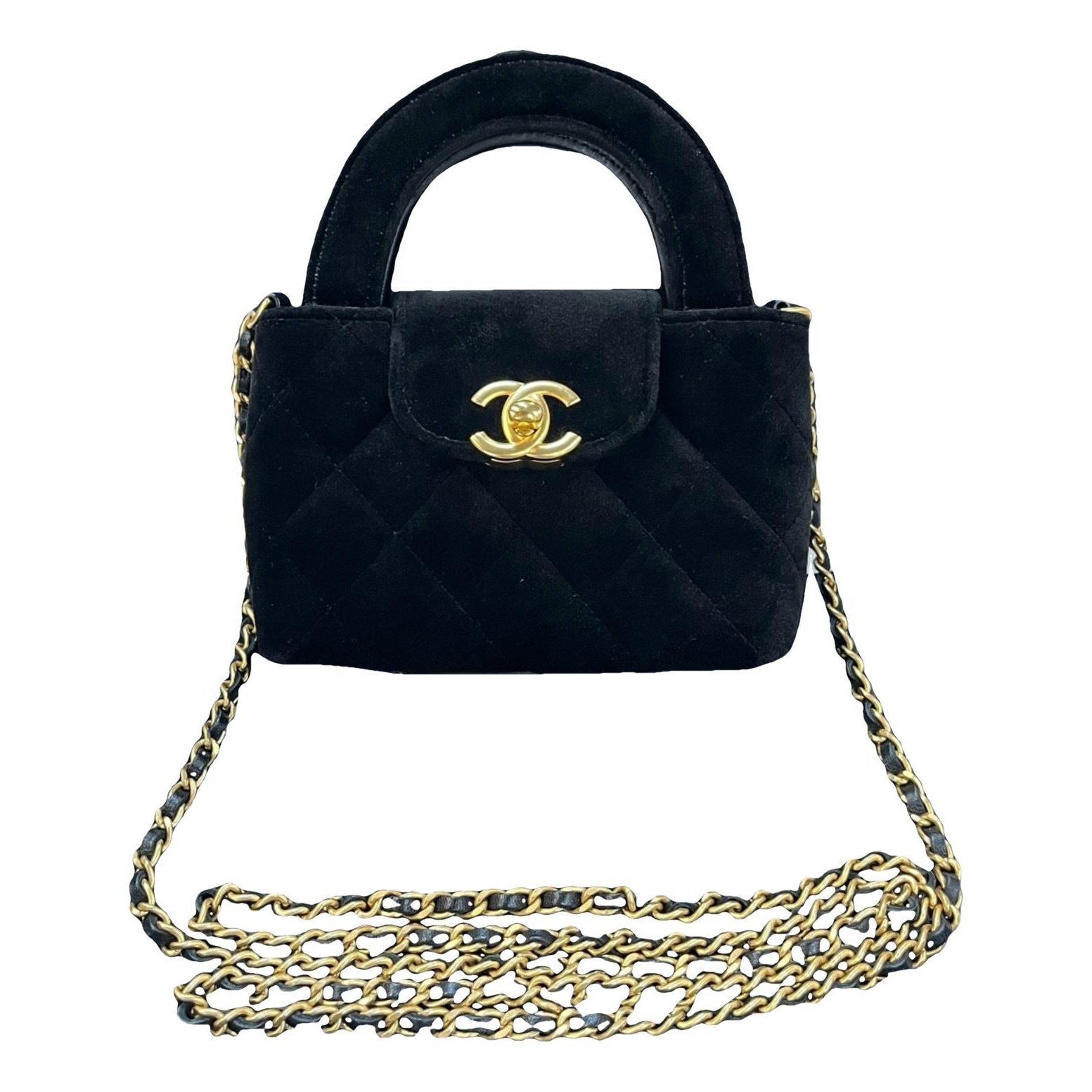 Mini Shopping velvet handbag