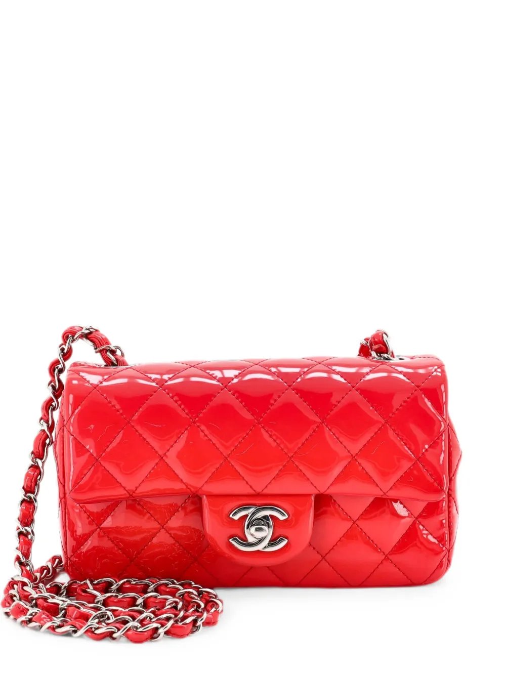 Classic Single Flap Bag Quilted Patent Mini crossbody bag