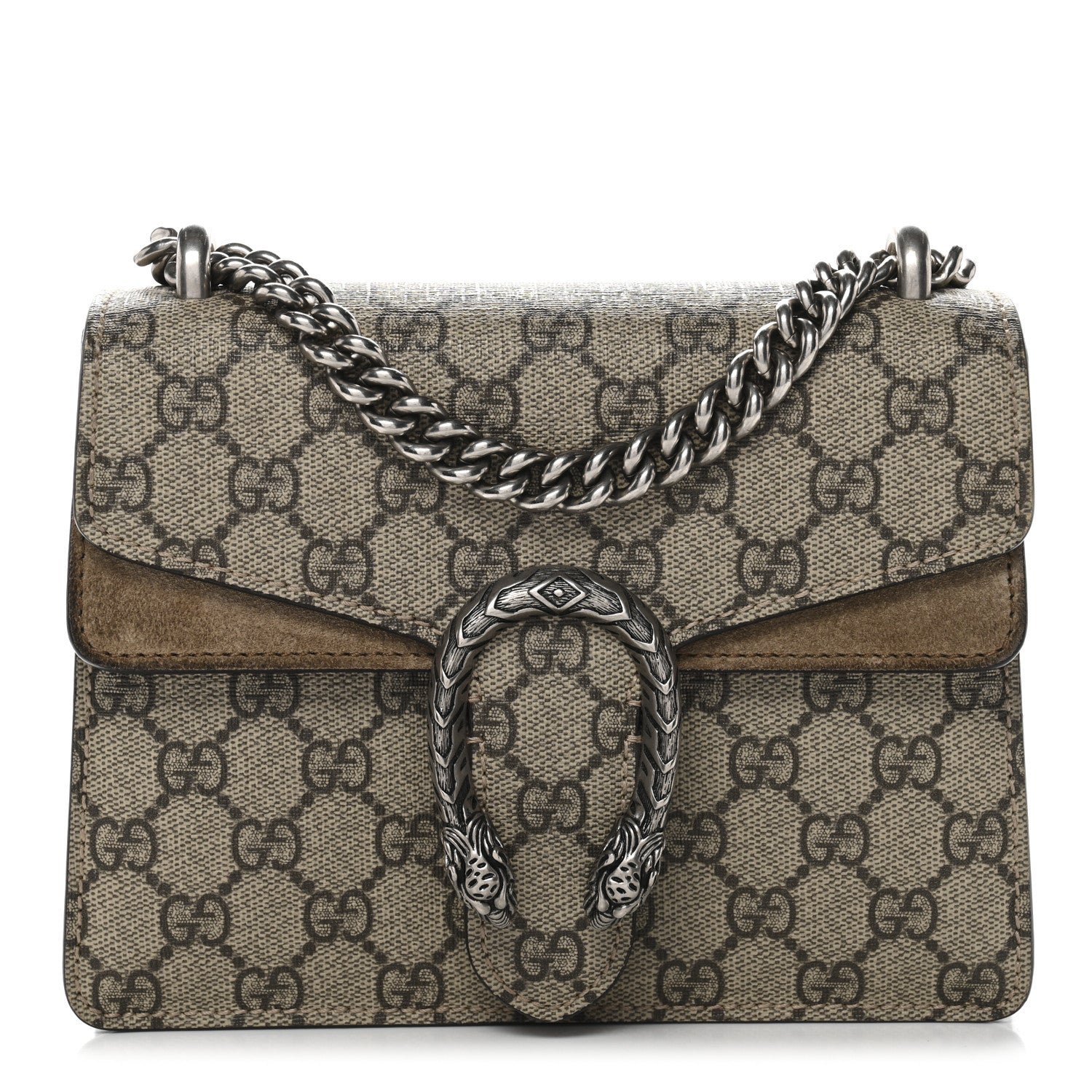 Gucci GG Supreme Monogram Mini Dionysus Shoulder Bag Taupe