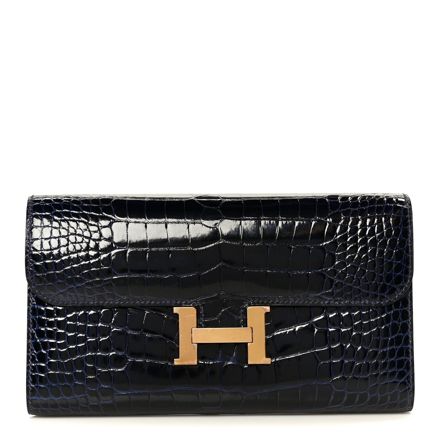 Hermes Shiny Alligator Constance Long Wallet