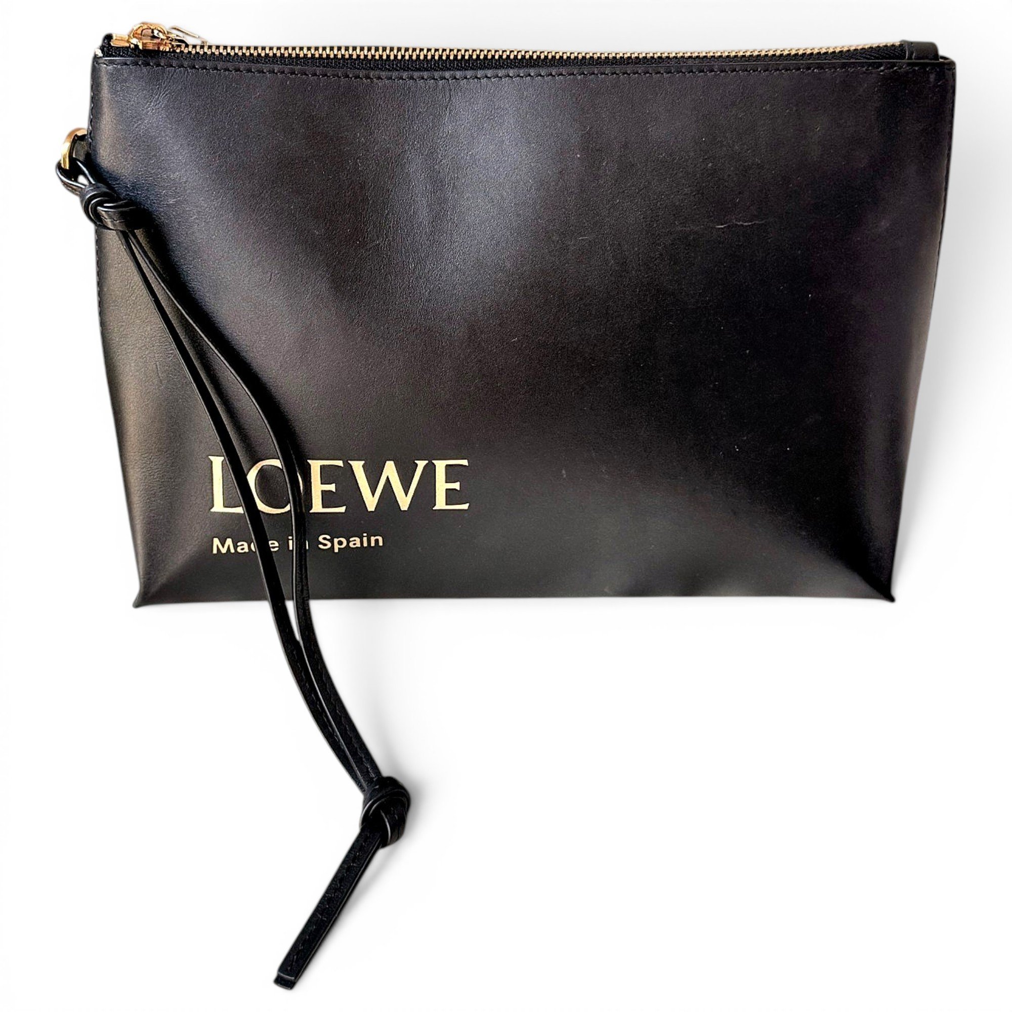 Loewe T Pouch leather clutch bag