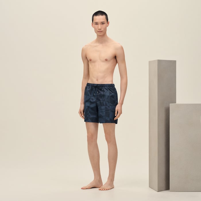 Indigo "Eperon d'Or Tattoo" Swim Trunks