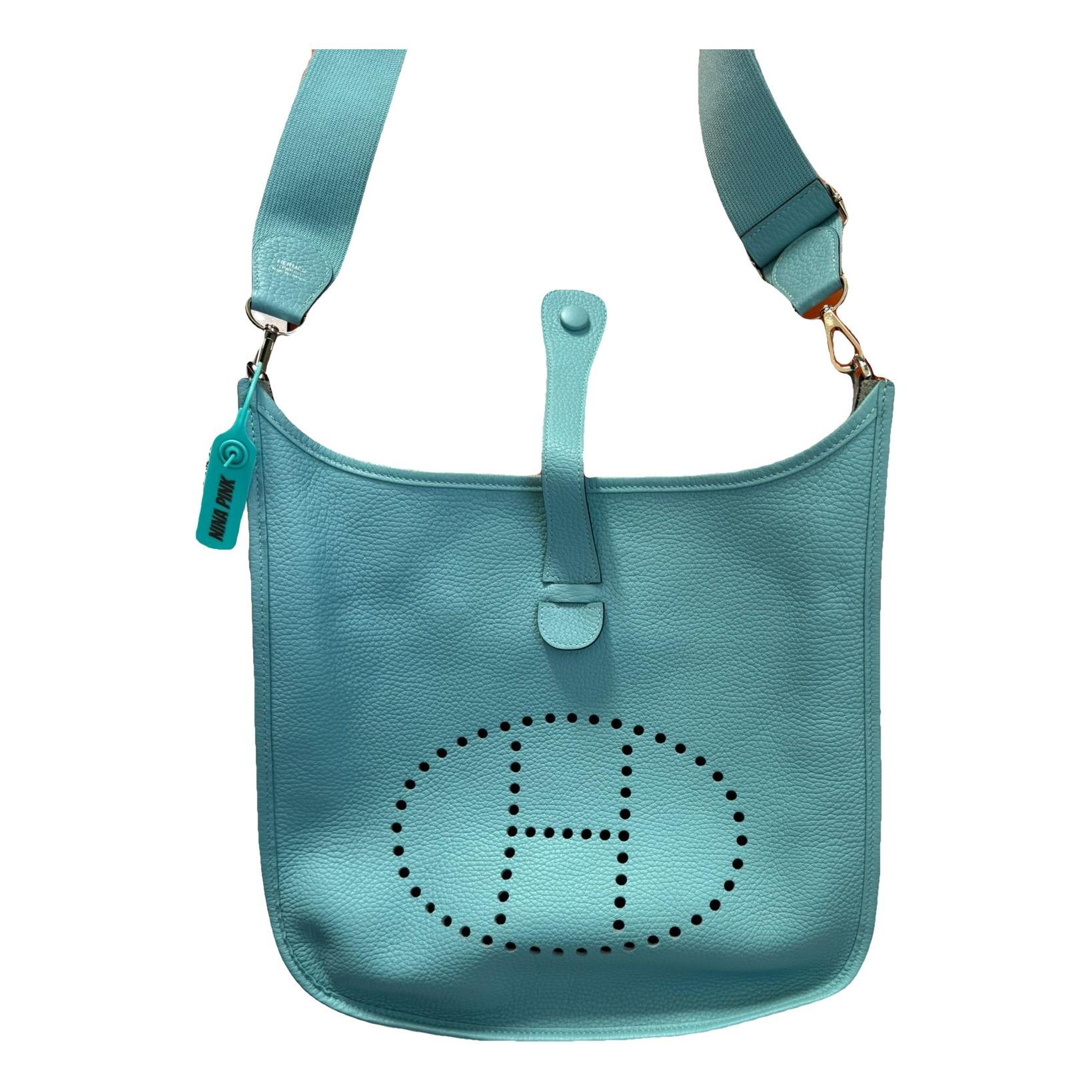 Hermes Evelyne Handbag Turquoise