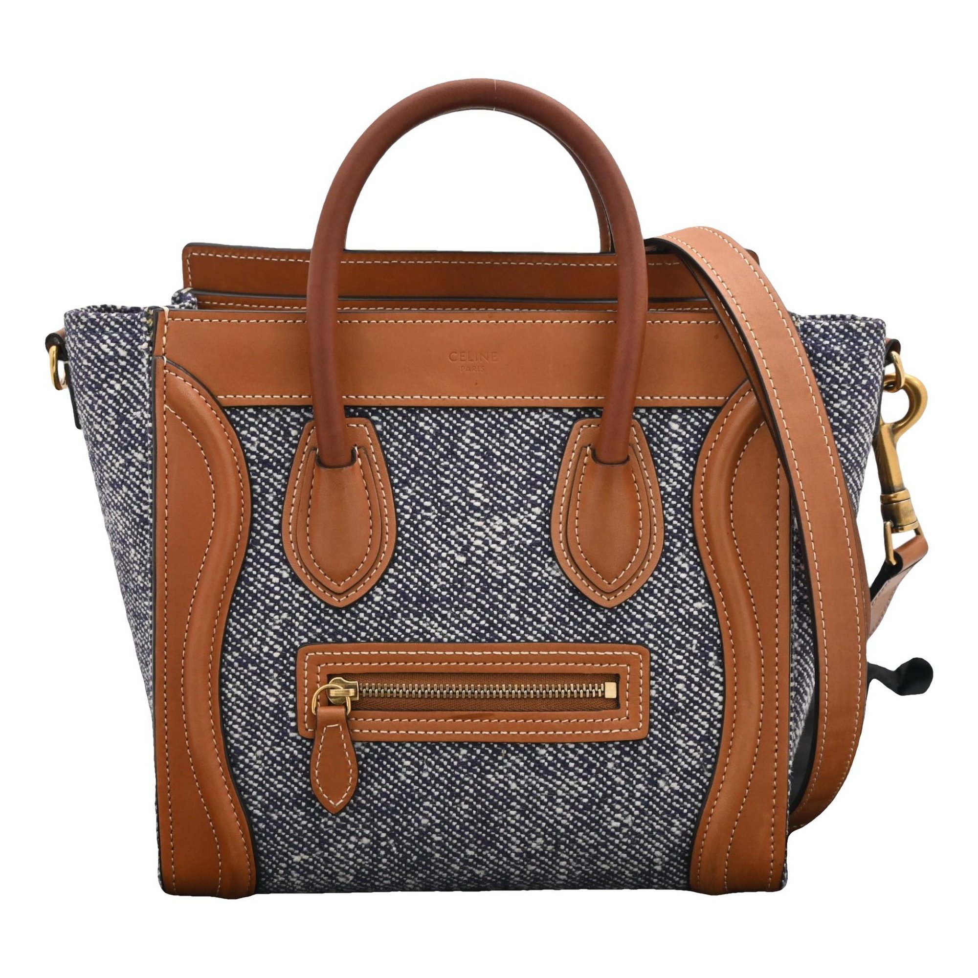 Nano Luggage tweed handbag