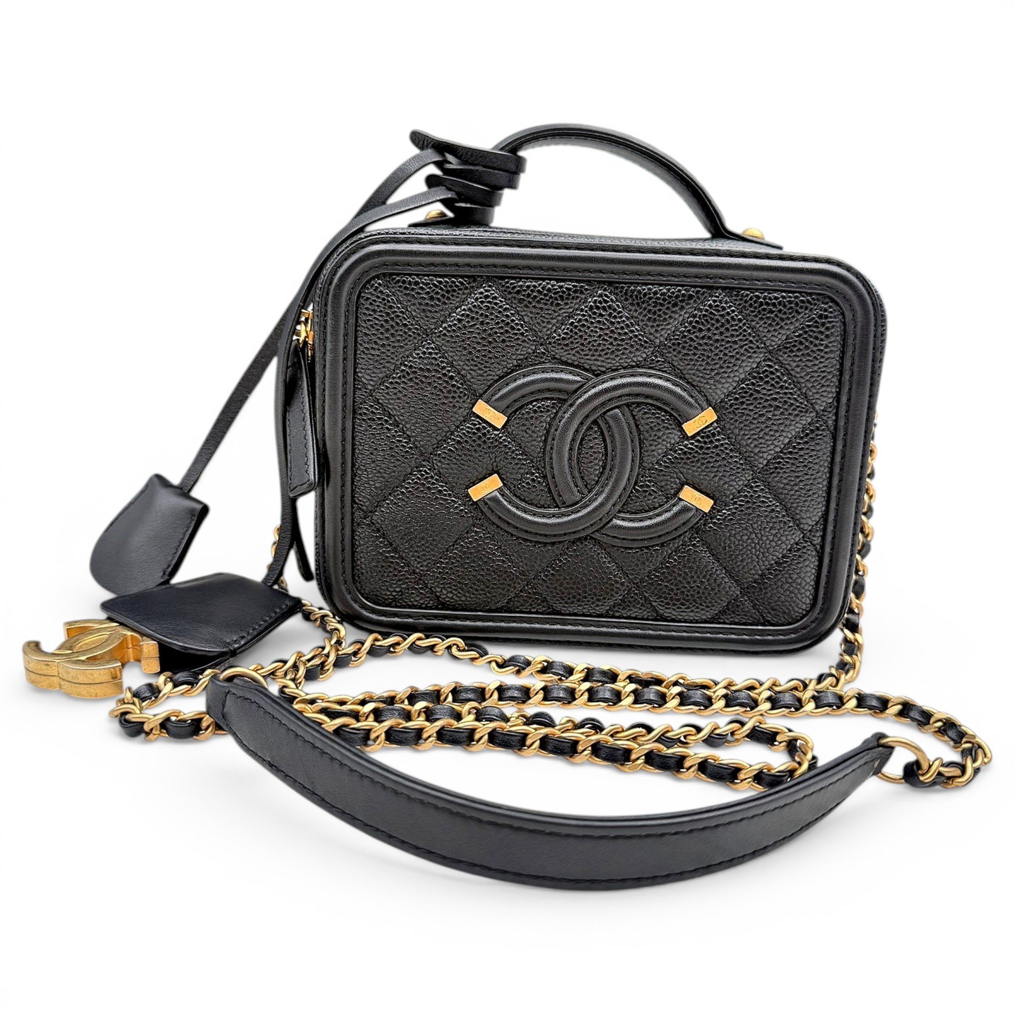 Vanity leather handbag