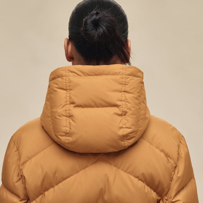 Marron Ocre Short Puffer Coat