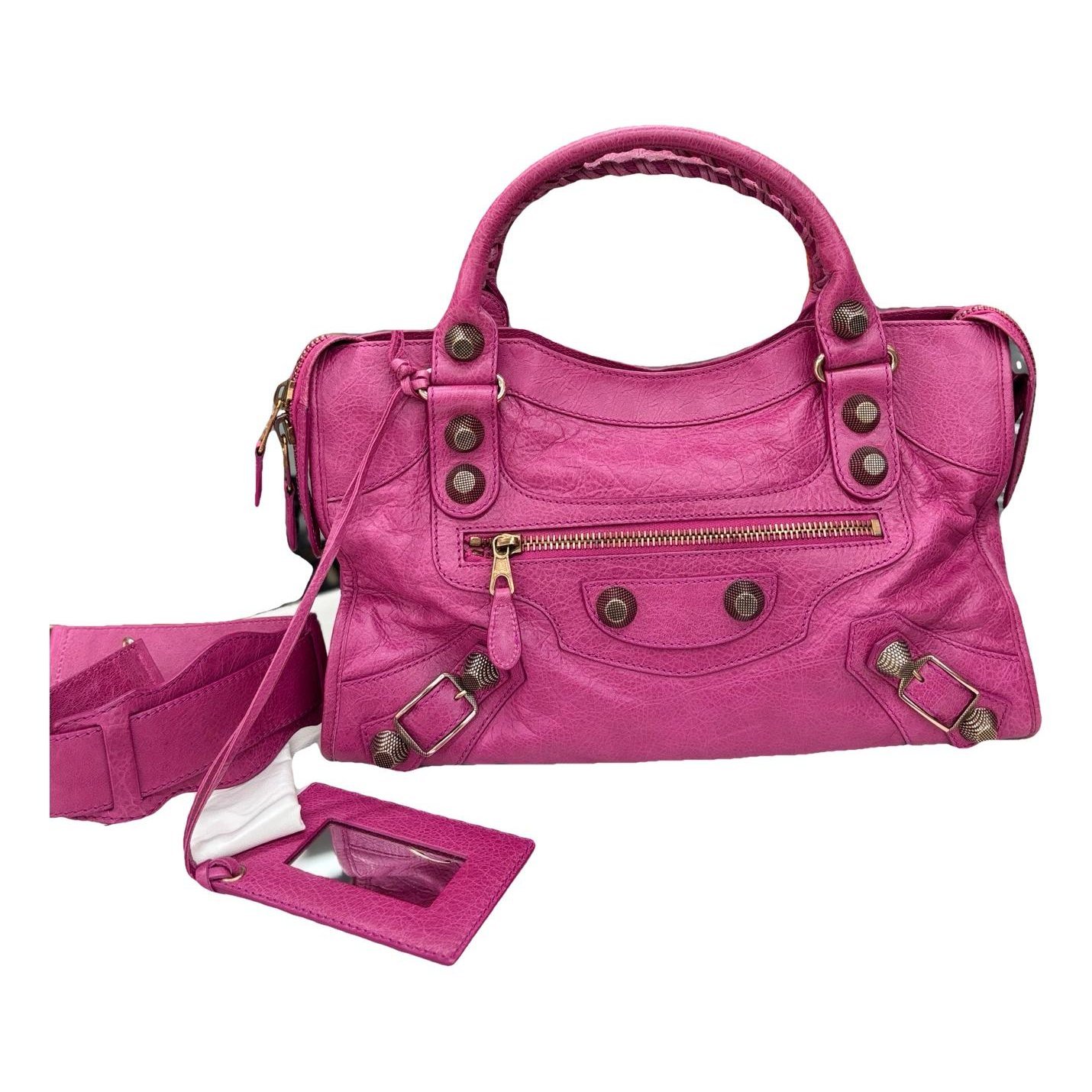 City leather handbag