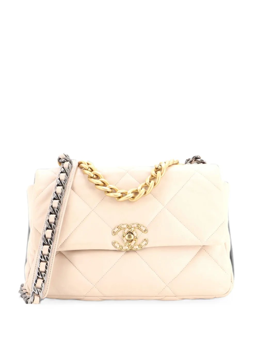 19 Flap Bag Quilted Leather Large crossbody bag
