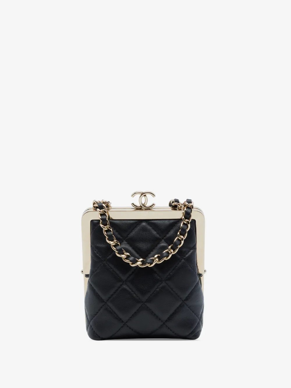 2021 CC Quilted Acrylic and Lambskin Evening Clutch With Chain crossbody bag