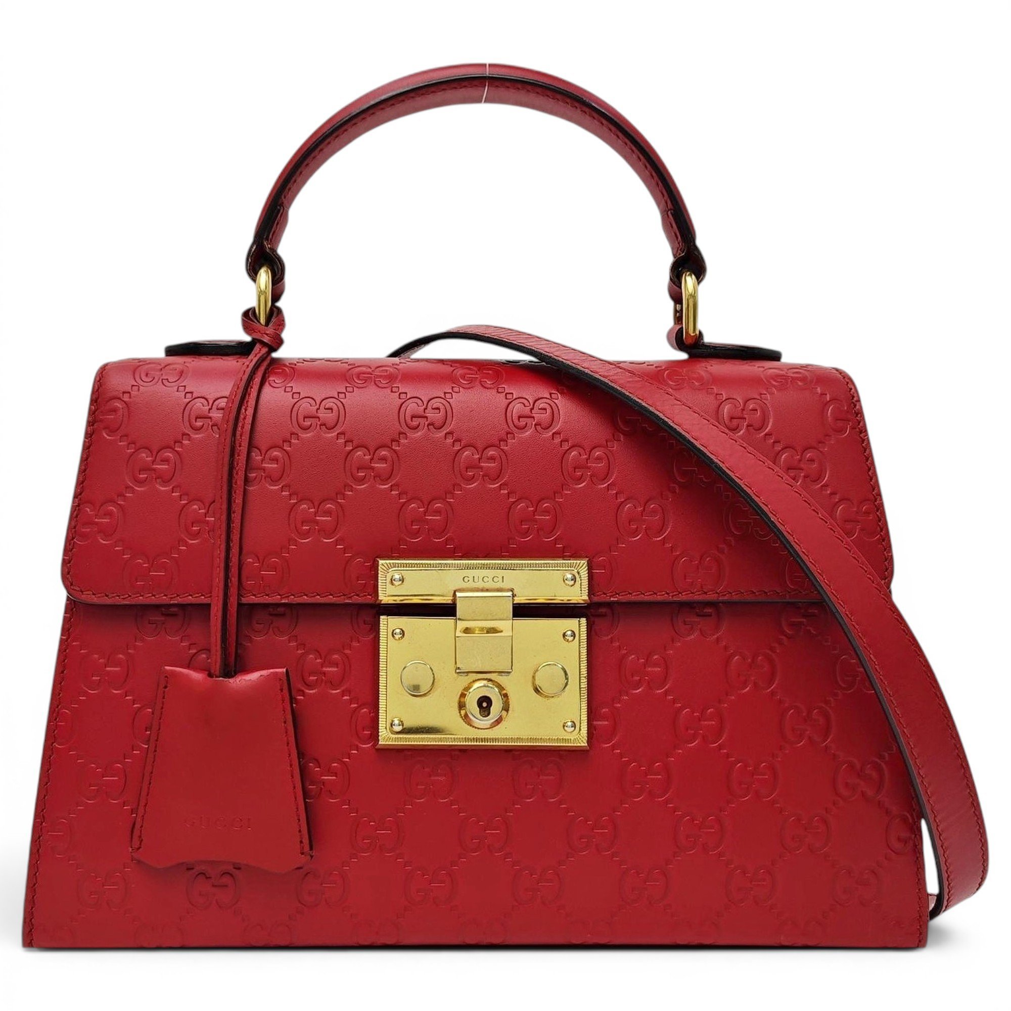 Padlock leather handbag