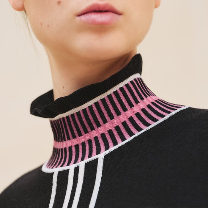 Noir "Lettres Equestres" Long-sleeve Twillaine Sweater