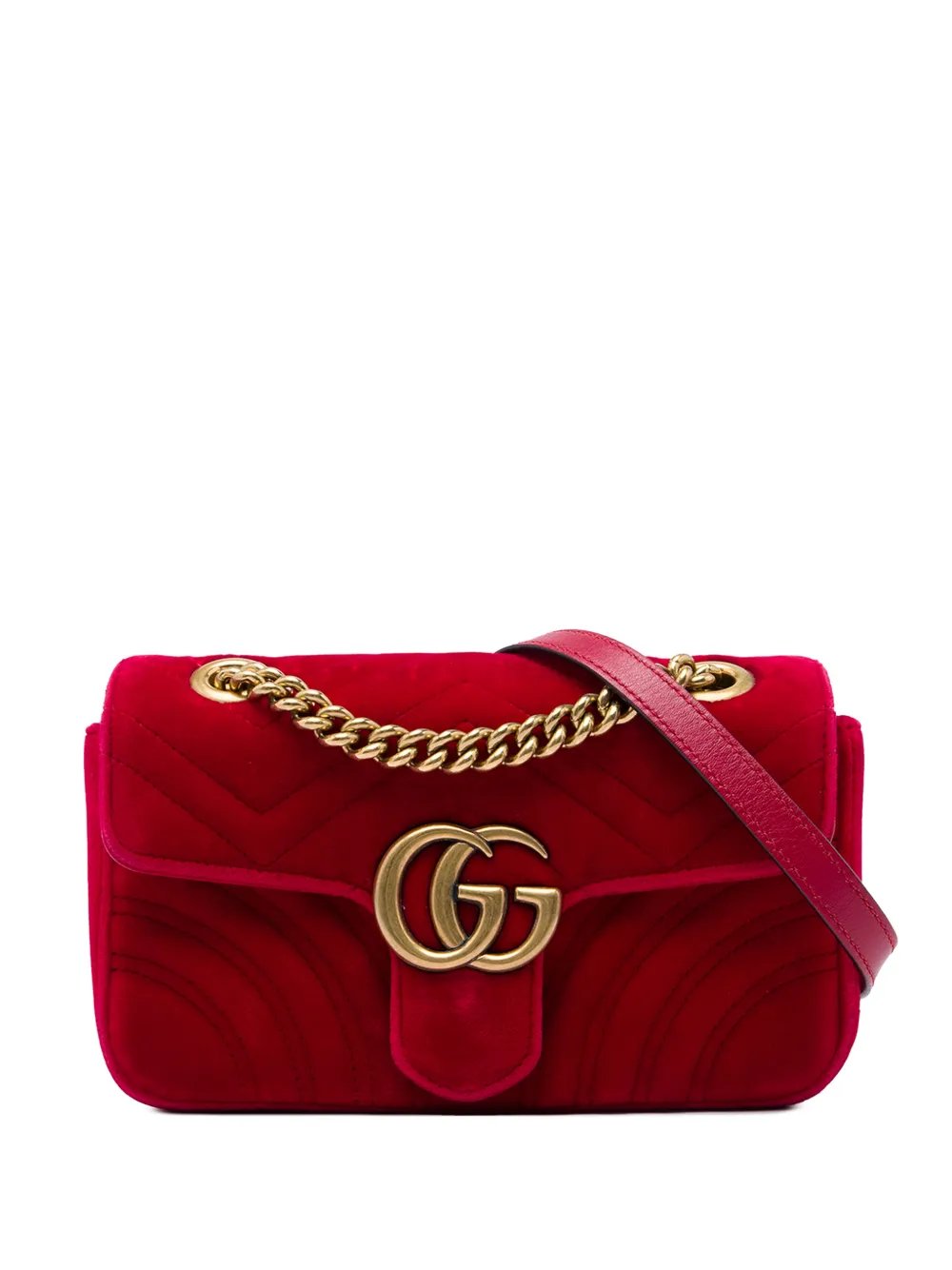 2016-2026 Small GG Marmont Matelasse Velvet shoulder bag