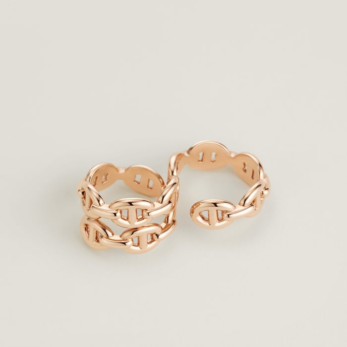 Sans Coloris Chaine d'Ancre Enchainee Double Ring