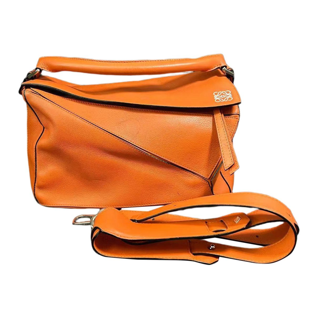 Puzzle leather handbag