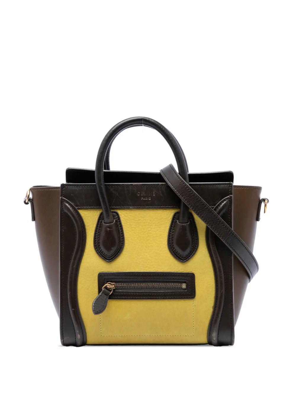 2014 Nano Tricolor Leather Luggage Tote satchel
