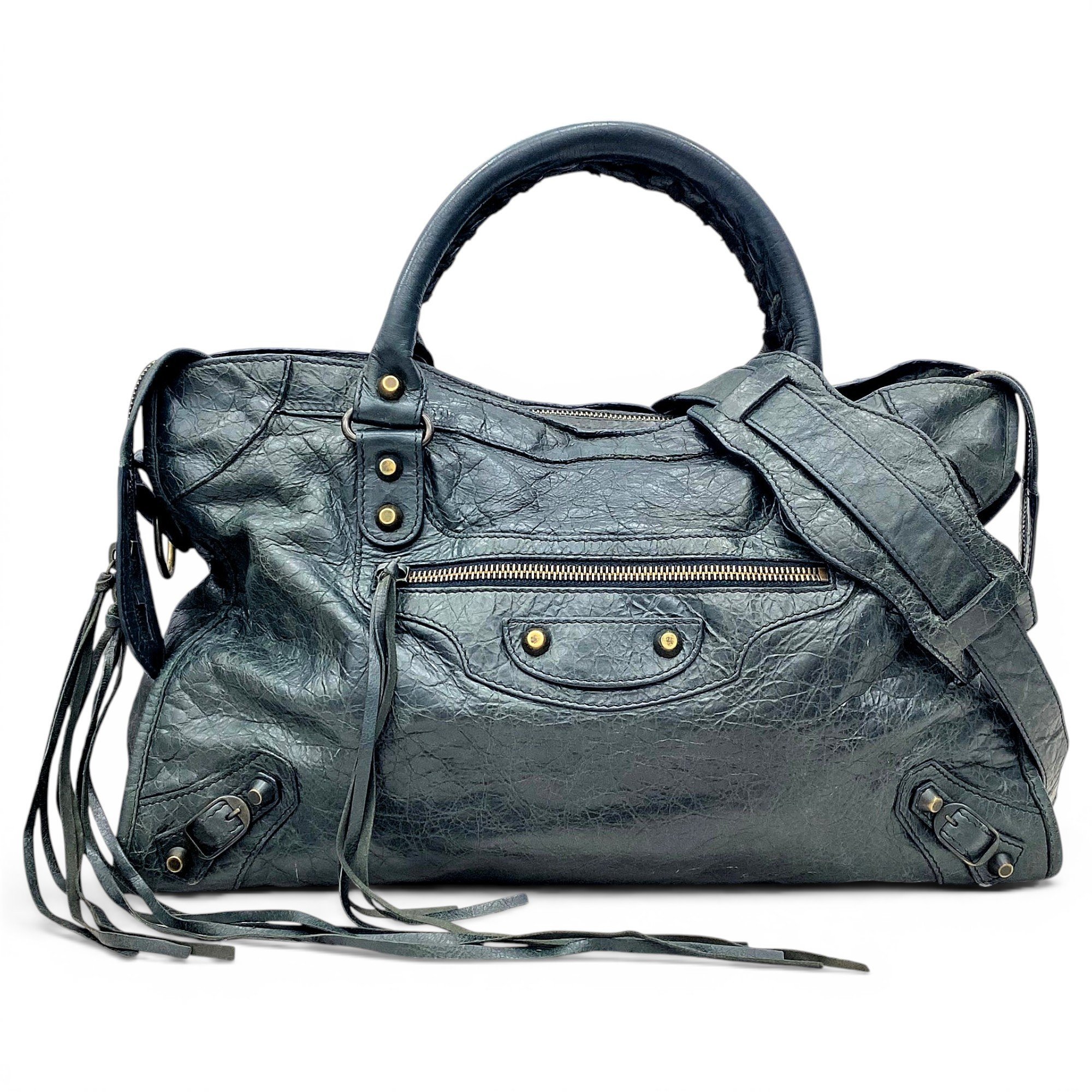 City leather handbag