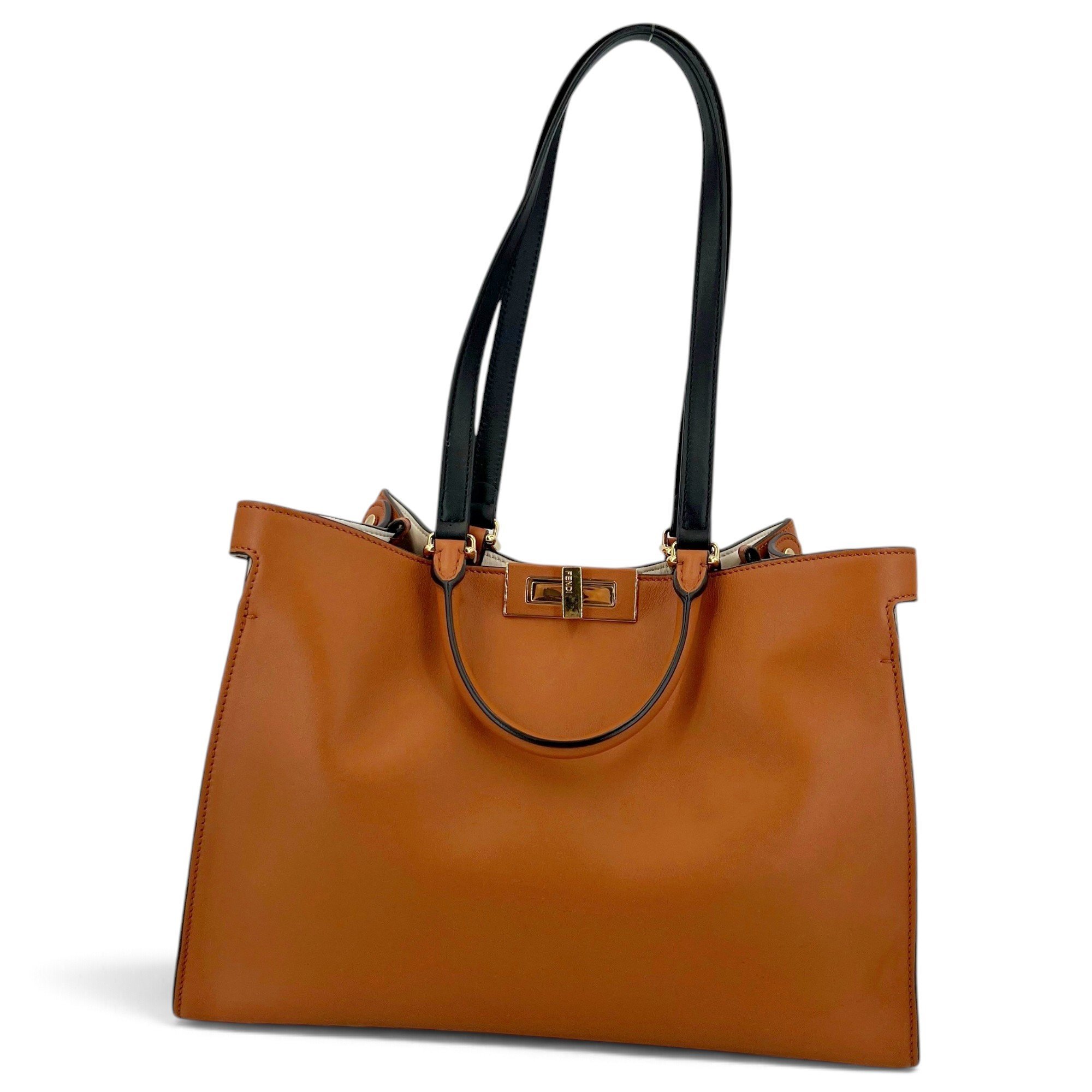 Peekaboo leather tote