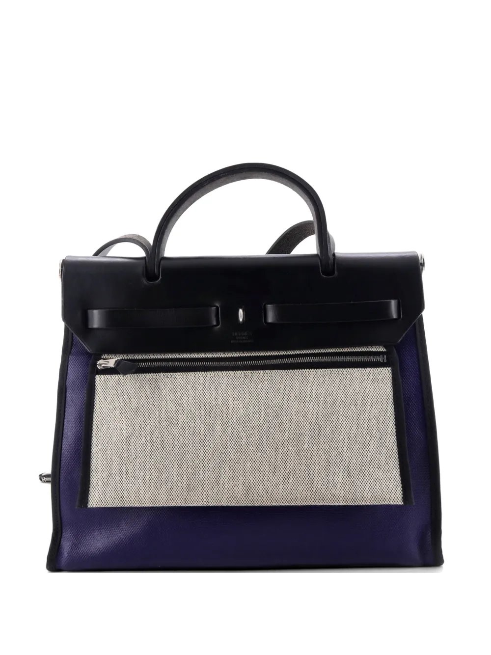Herbag Zip Berline Vache Canvas and Leather 31 shoulder bag