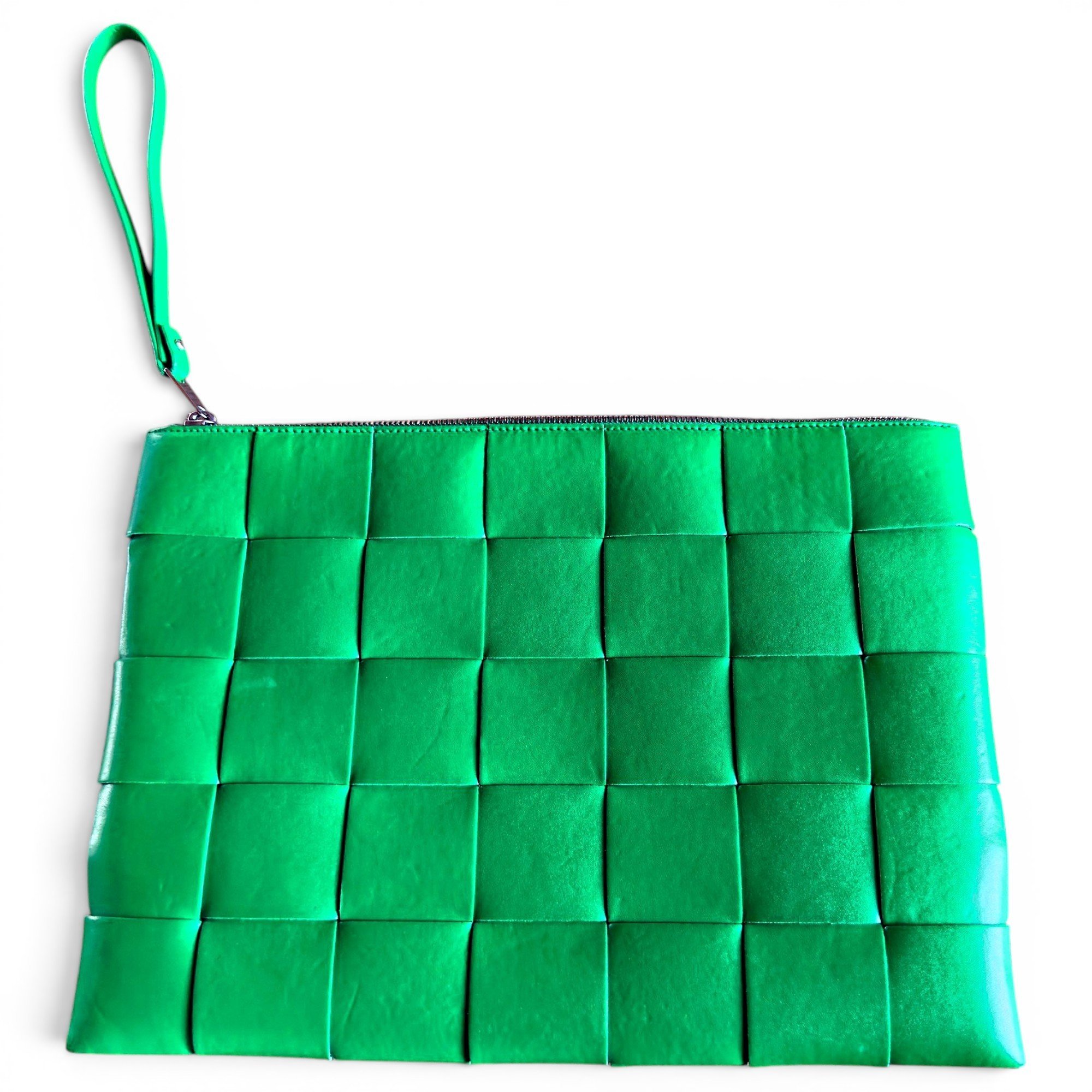Whirl leather clutch bag