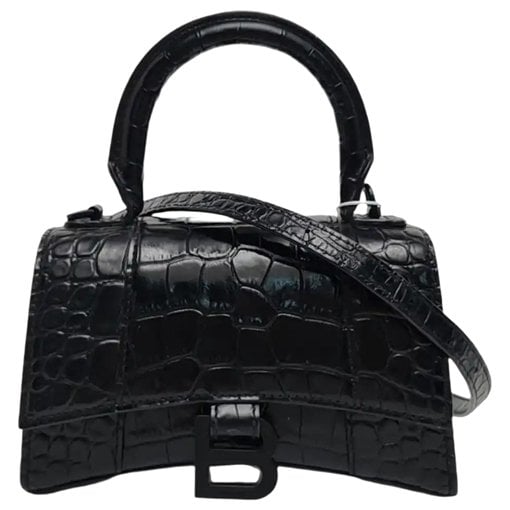 Hourglass leather handbag