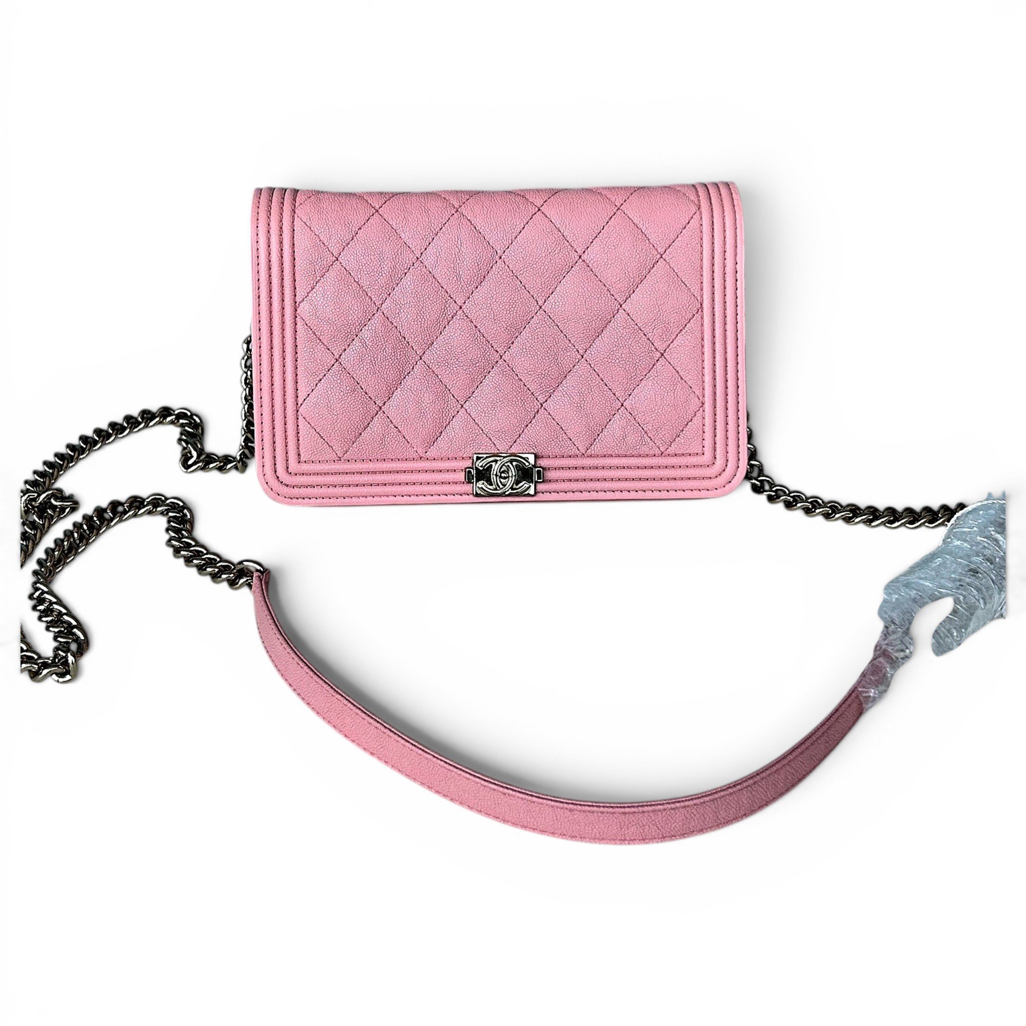 Wallet On Chain Boy leather crossbody bag