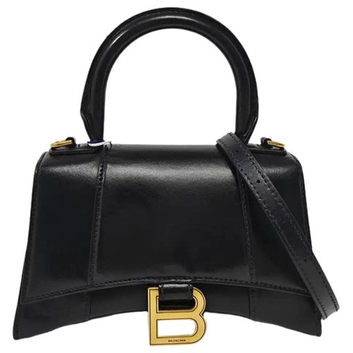 Hourglass leather handbag