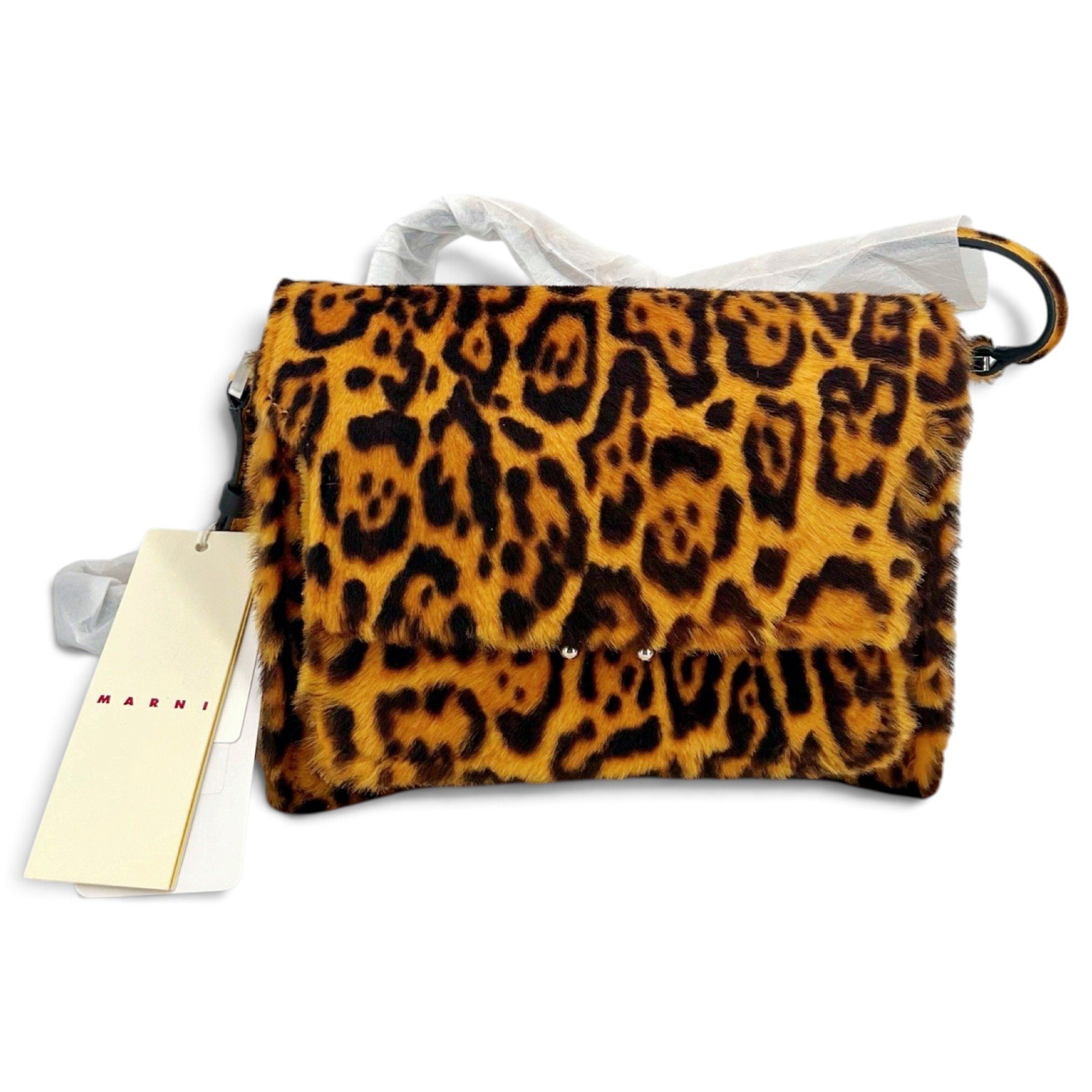 Marni Trunk faux fur crossbody bag