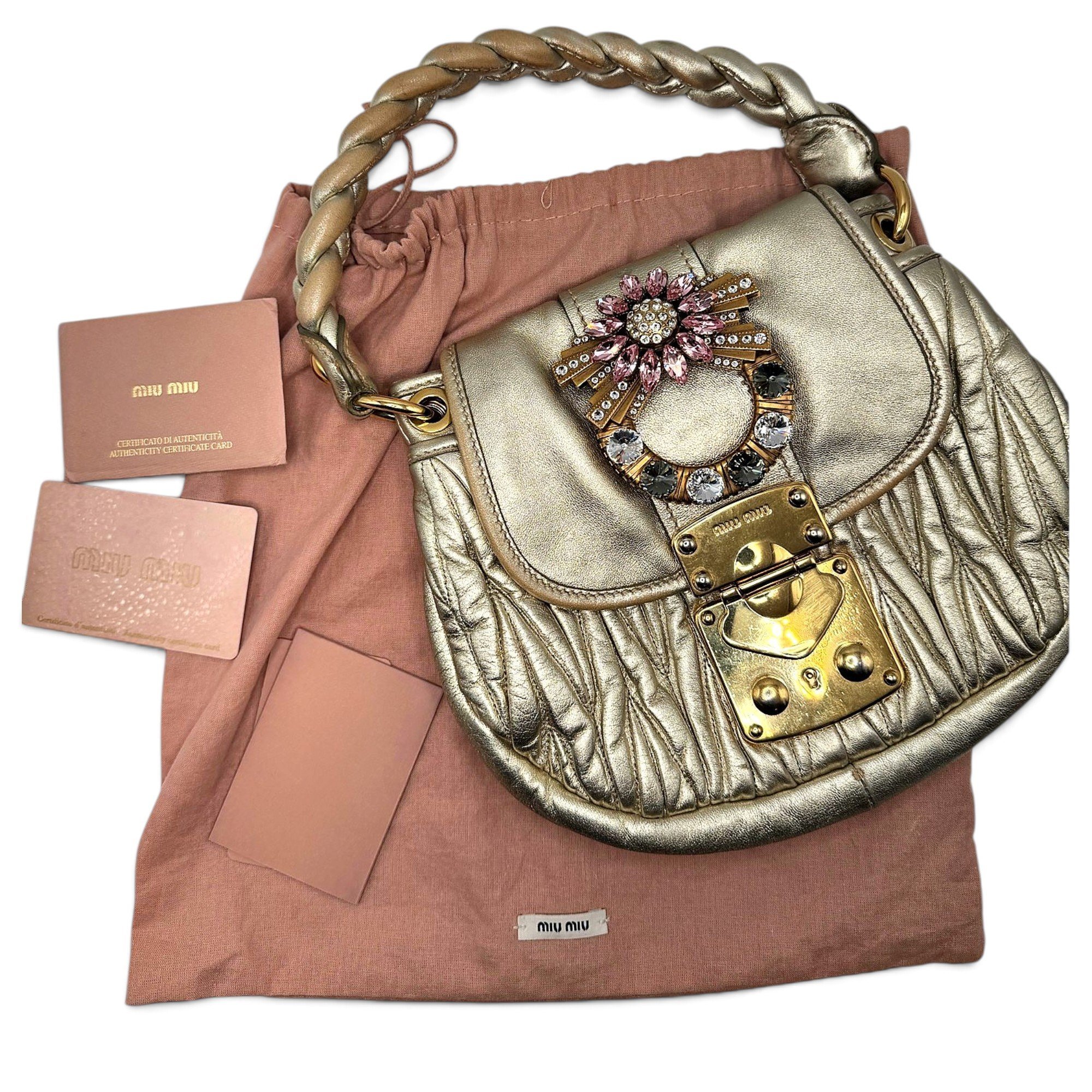 Miu Lady leather handbag