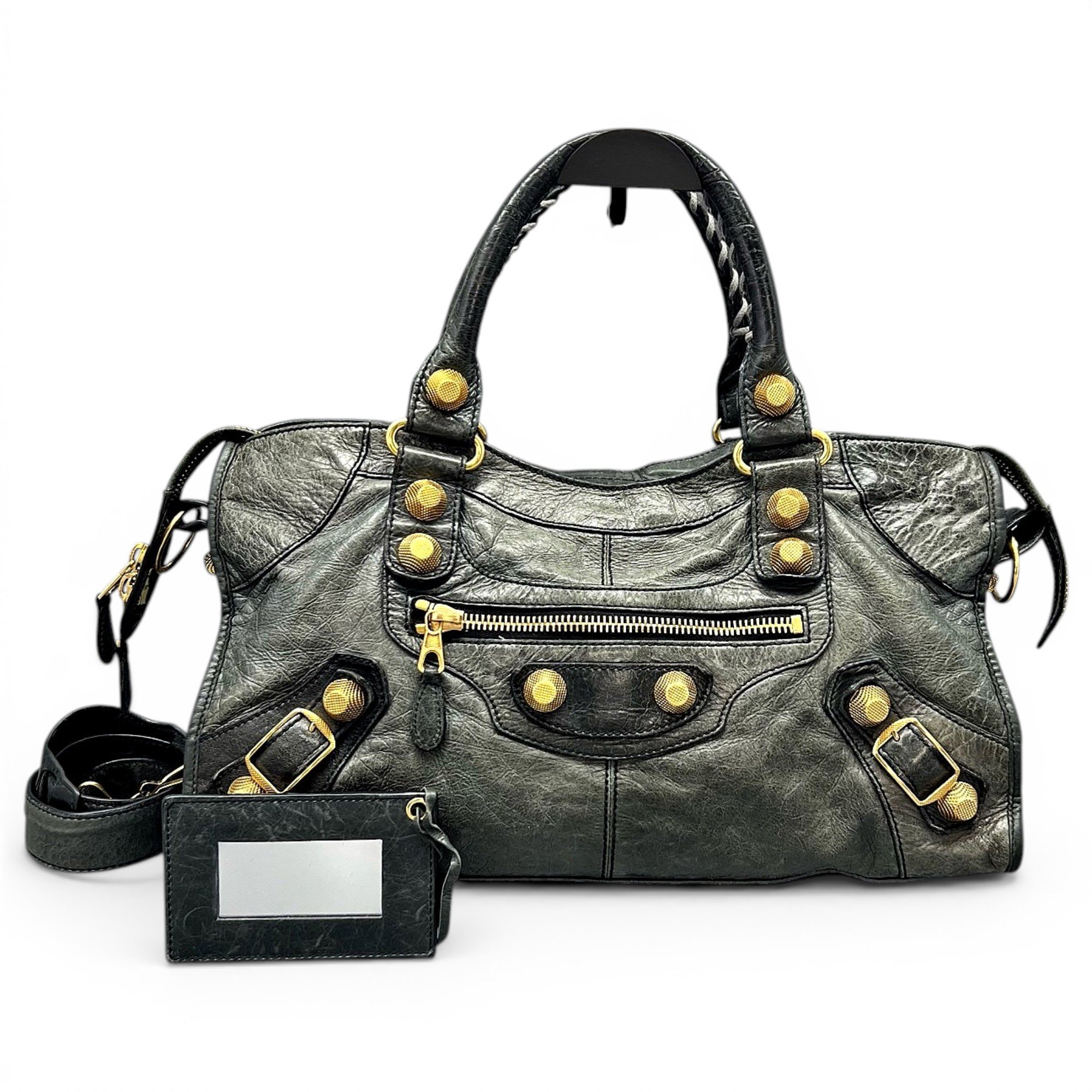 City leather handbag