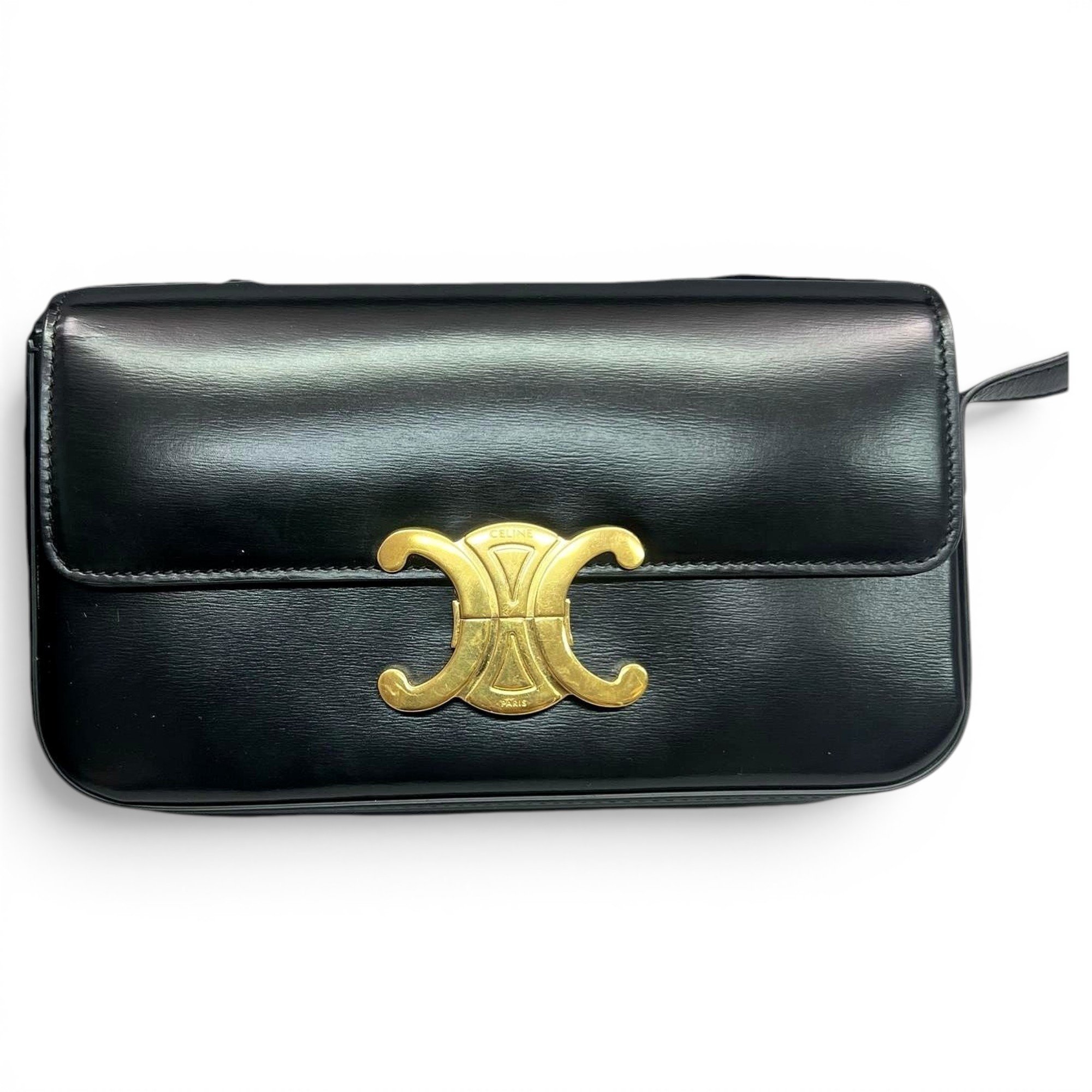 Triomphe chain leather handbag