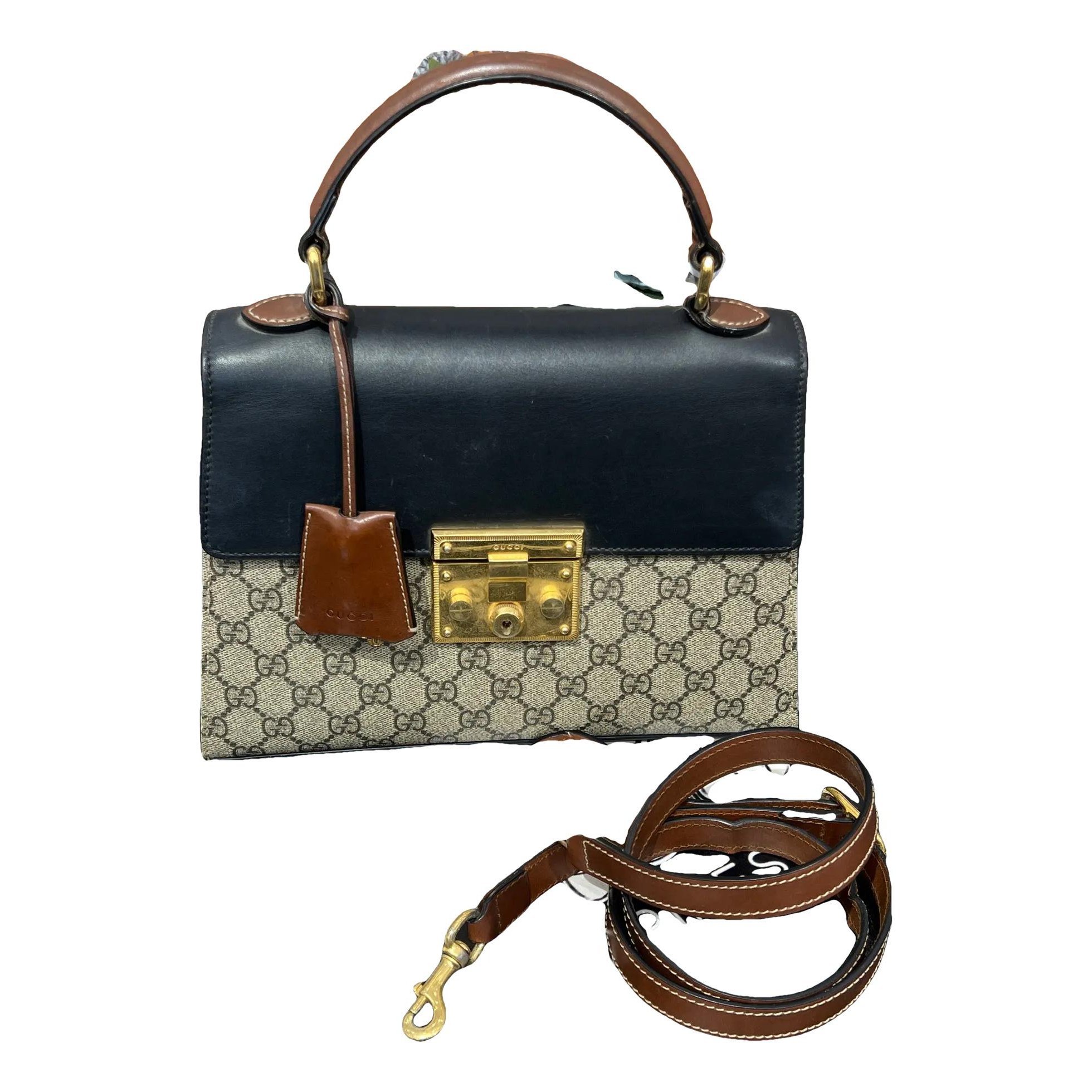 Padlock leather crossbody bag